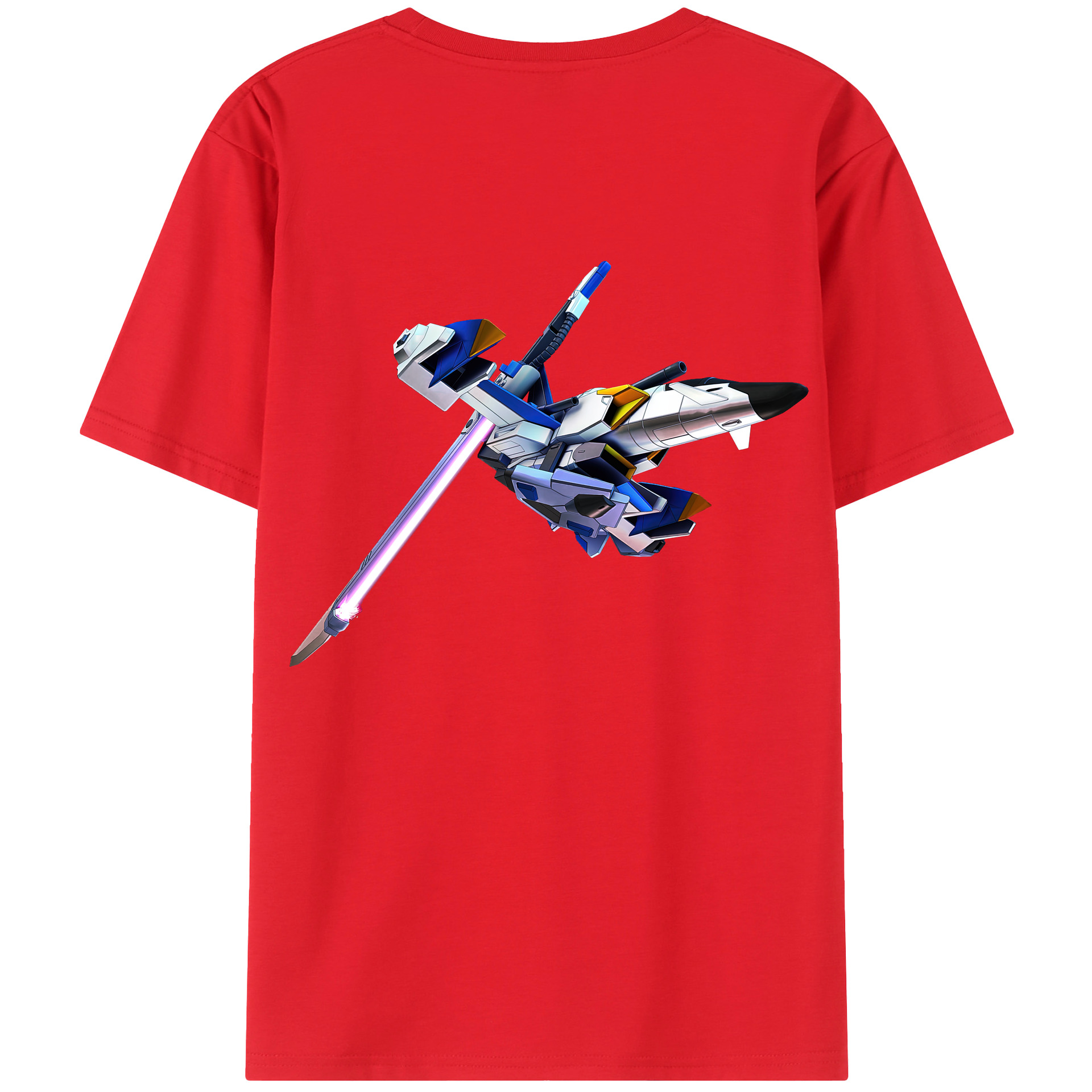 （画像用） 機動戦士ガンダム Mobile Suit Gundam 綿100％ メンズ半袖Tシャツ（バックプリント） 通気性