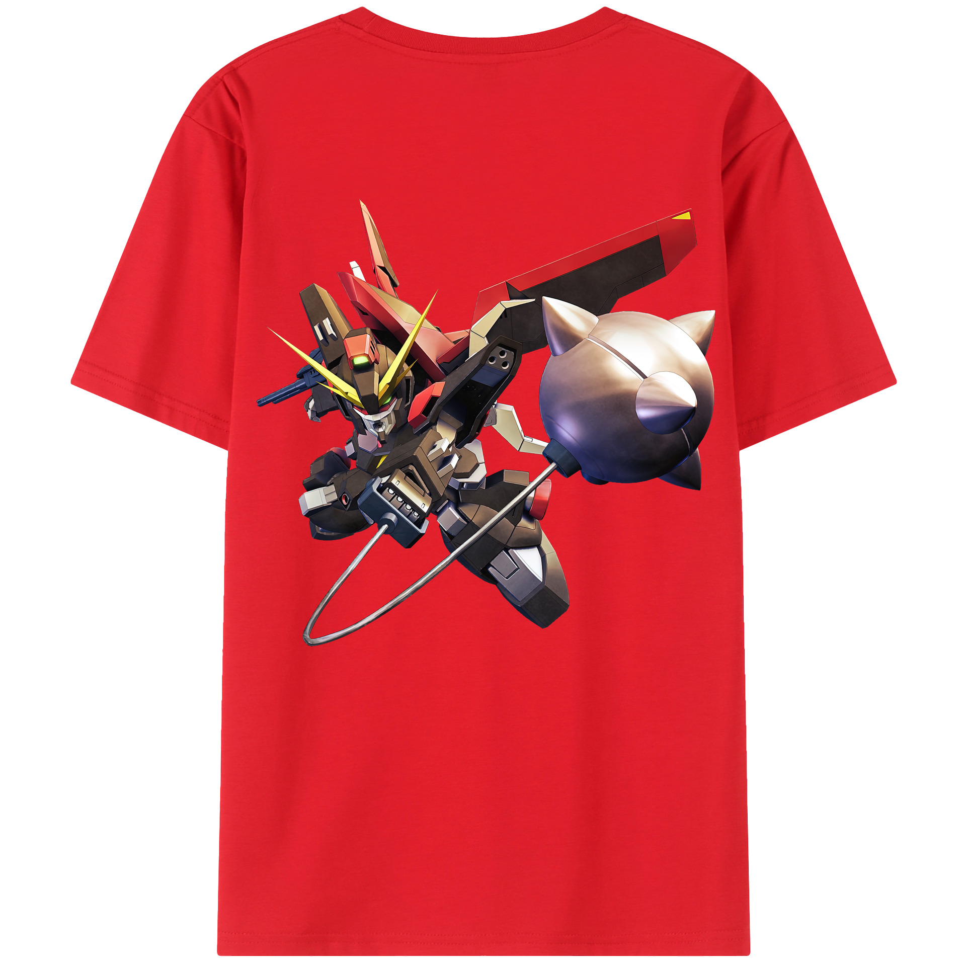 （画像用） 機動戦士ガンダム Mobile Suit Gundam 綿100％ メンズ半袖Tシャツ（バックプリント） 通気性