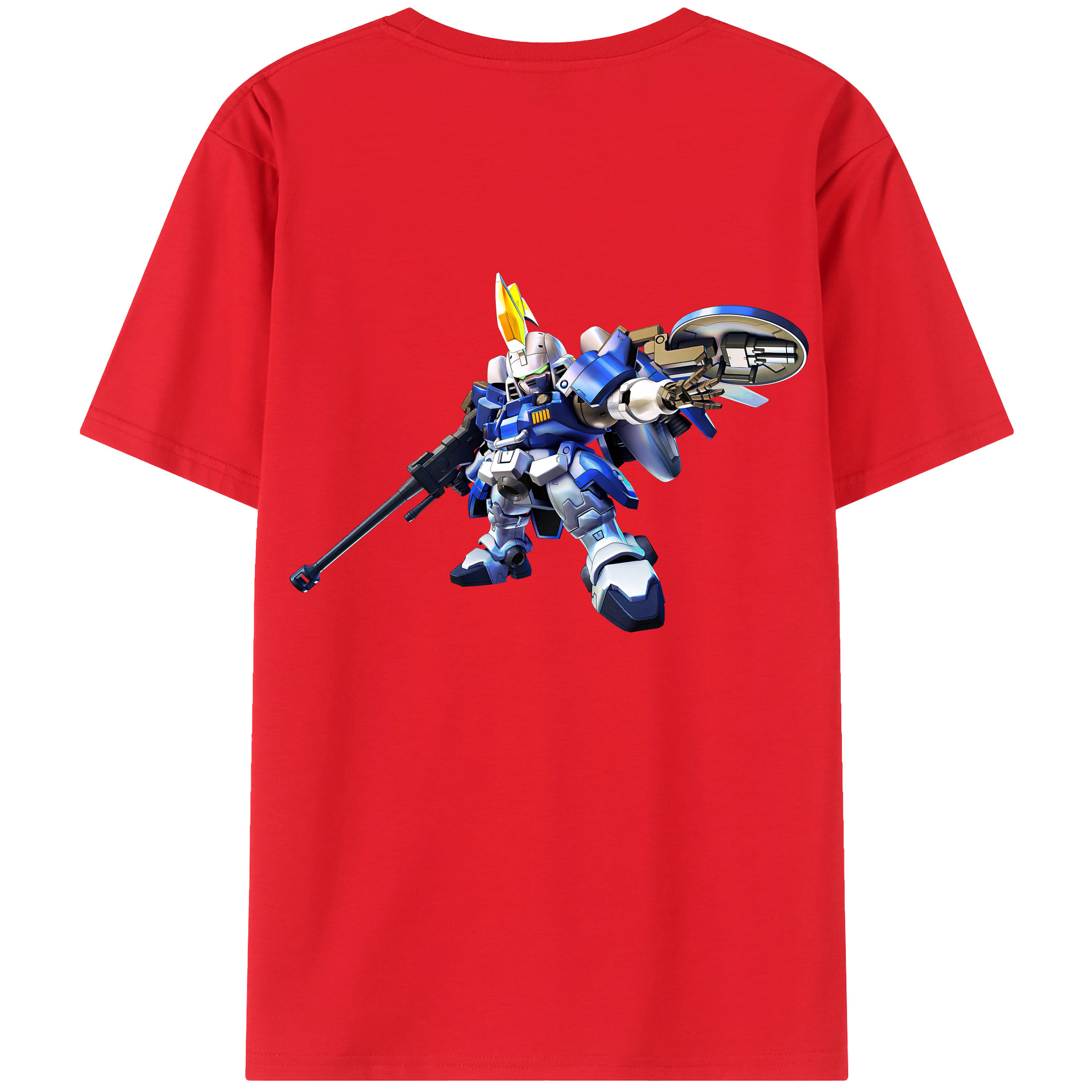 （画像用） 機動戦士ガンダム Mobile Suit Gundam 綿100％ メンズ半袖Tシャツ（バックプリント） 通気性