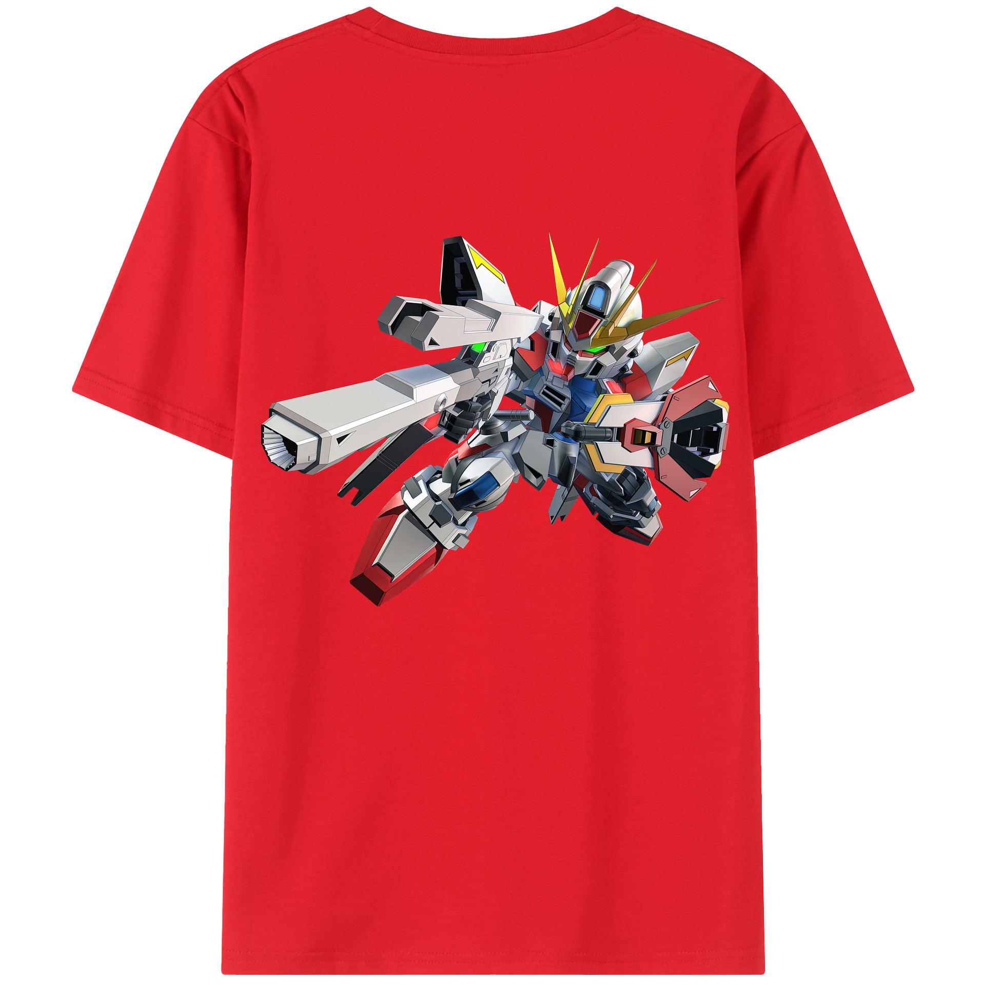 （画像用） 機動戦士ガンダム Mobile Suit Gundam 綿100％ メンズ半袖Tシャツ（バックプリント） 通気性