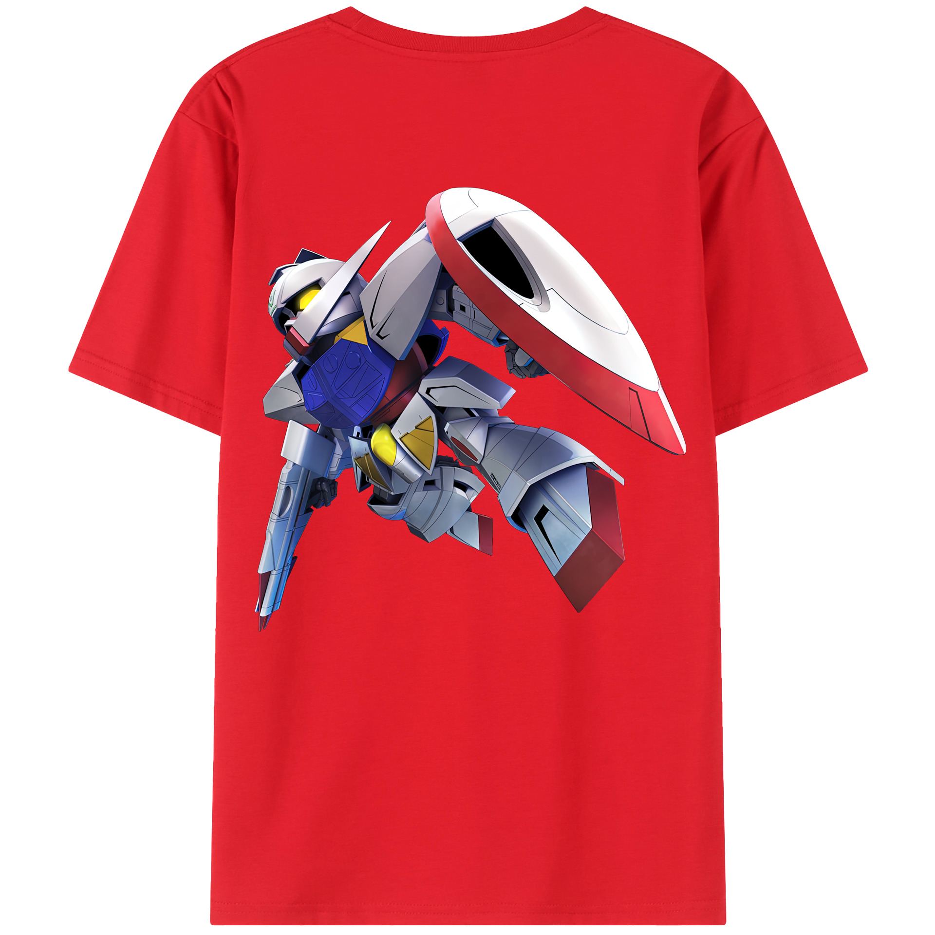 （画像用） 機動戦士ガンダム Mobile Suit Gundam 綿100％ メンズ半袖Tシャツ（バックプリント） 通気性