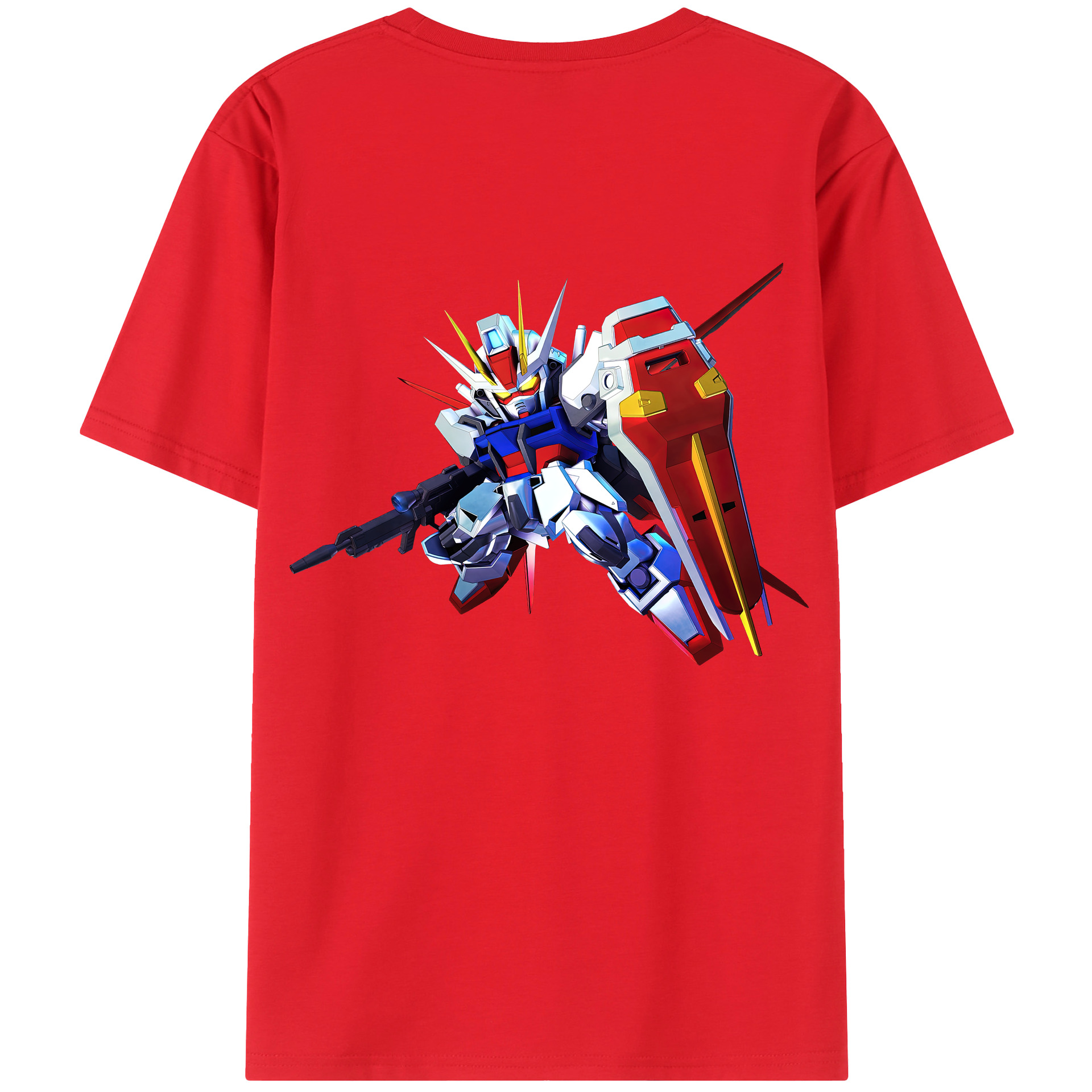 （画像用） 機動戦士ガンダム Mobile Suit Gundam 綿100％ メンズ半袖Tシャツ（バックプリント） 通気性
