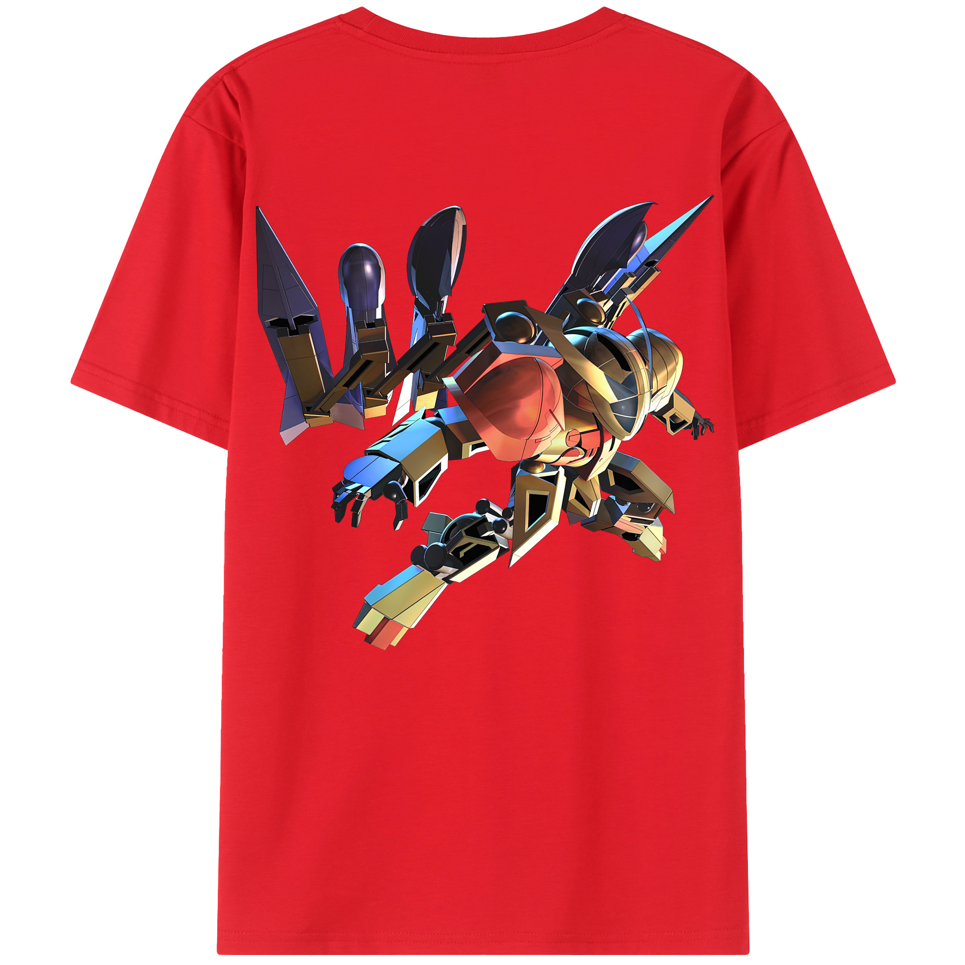 （画像用） 機動戦士ガンダム Mobile Suit Gundam 綿100％ メンズ半袖Tシャツ（バックプリント） 通気性