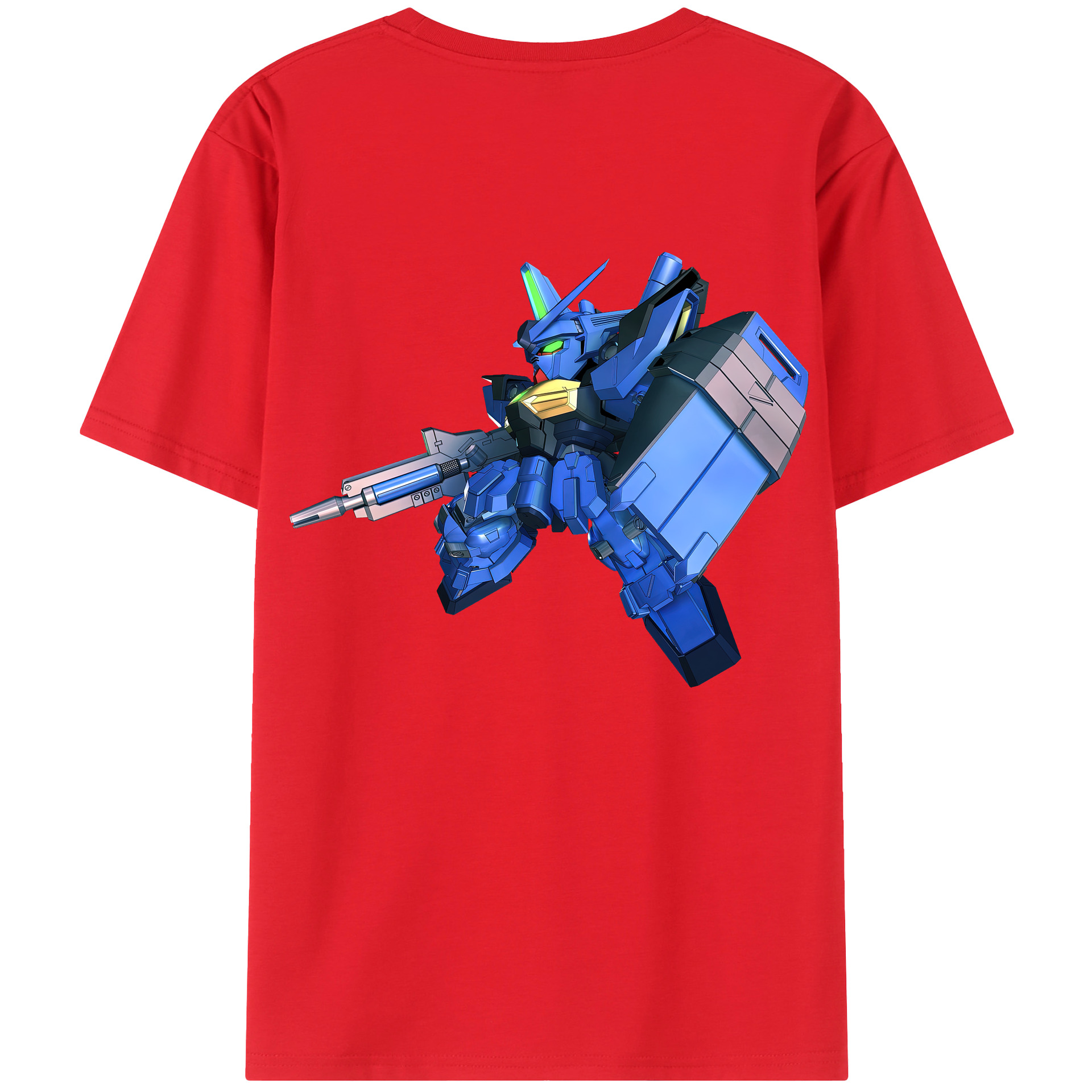 （画像用） 機動戦士ガンダム Mobile Suit Gundam 綿100％ メンズ半袖Tシャツ（バックプリント） 通気性