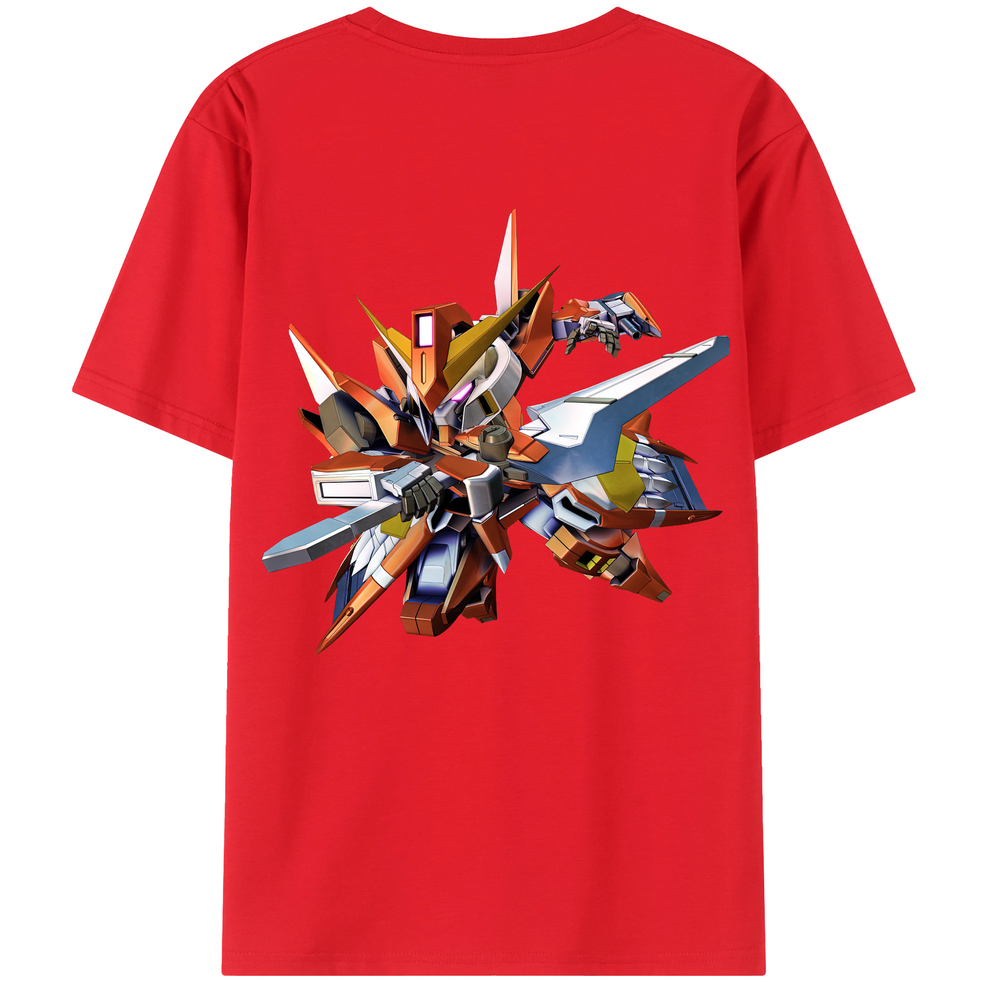 （画像用） 機動戦士ガンダム Mobile Suit Gundam 綿100％ メンズ半袖Tシャツ（バックプリント） 通気性