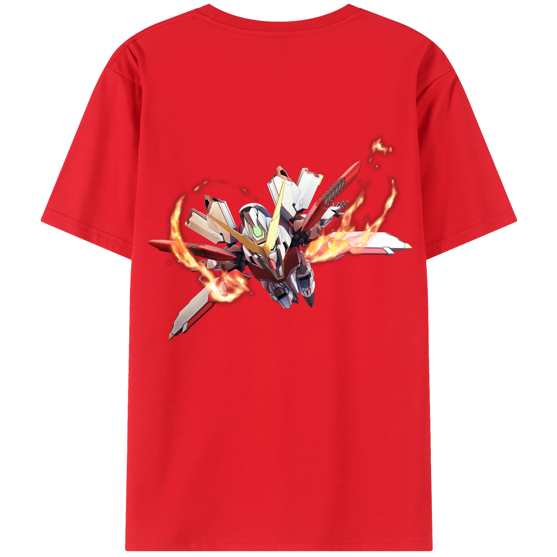 （画像用） 機動戦士ガンダム Mobile Suit Gundam 綿100％ メンズ半袖Tシャツ（バックプリント） 通気性
