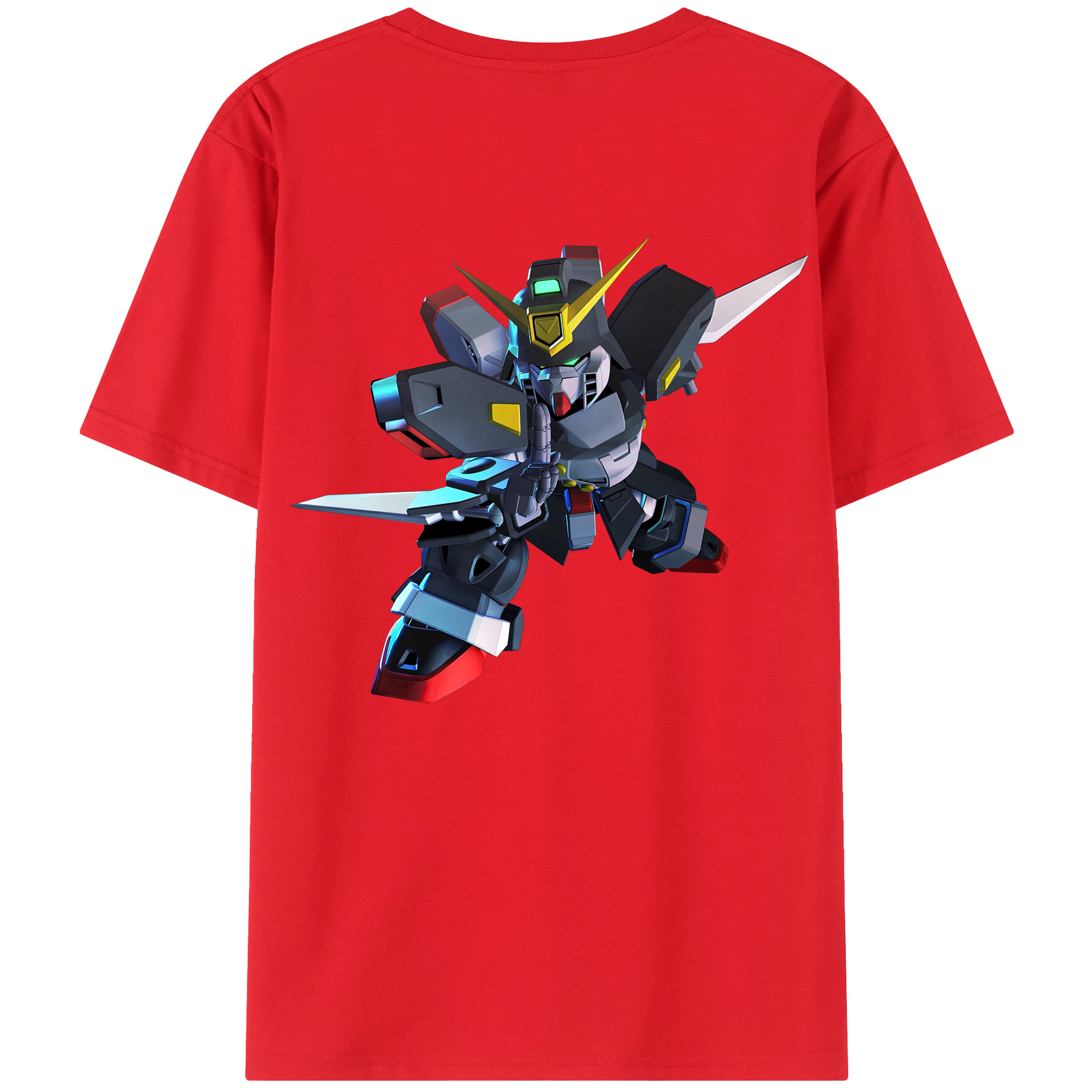 （画像用） 機動戦士ガンダム Mobile Suit Gundam 綿100％ メンズ半袖Tシャツ（バックプリント） 通気性