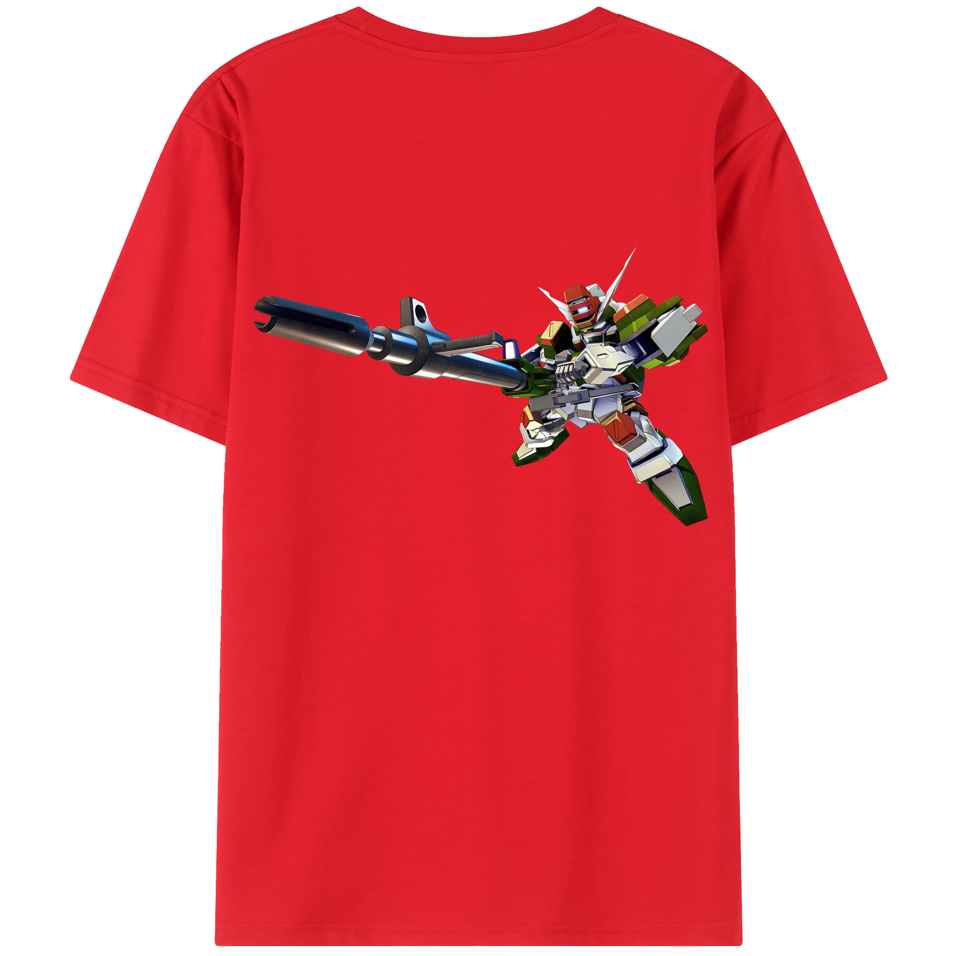 （画像用） 機動戦士ガンダム Mobile Suit Gundam 綿100％ メンズ半袖Tシャツ（バックプリント） 通気性