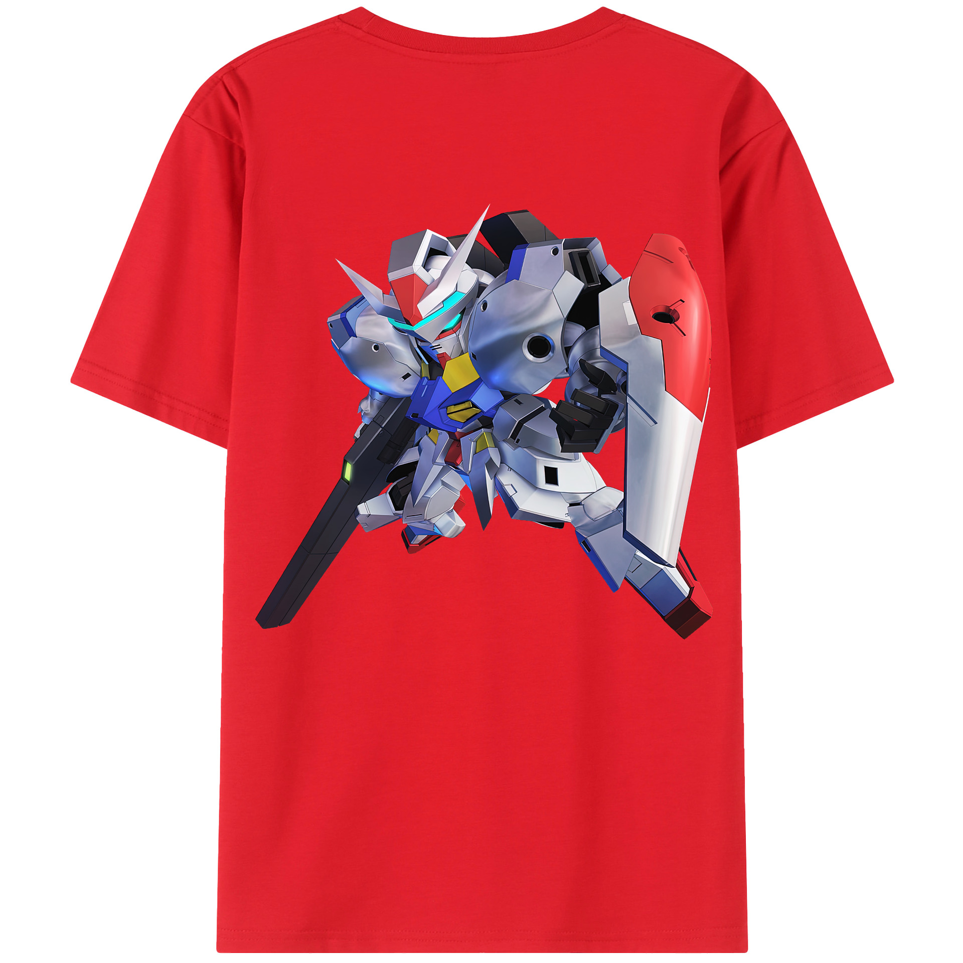 （画像用） 機動戦士ガンダム Mobile Suit Gundam 綿100％ メンズ半袖Tシャツ（バックプリント） 通気性