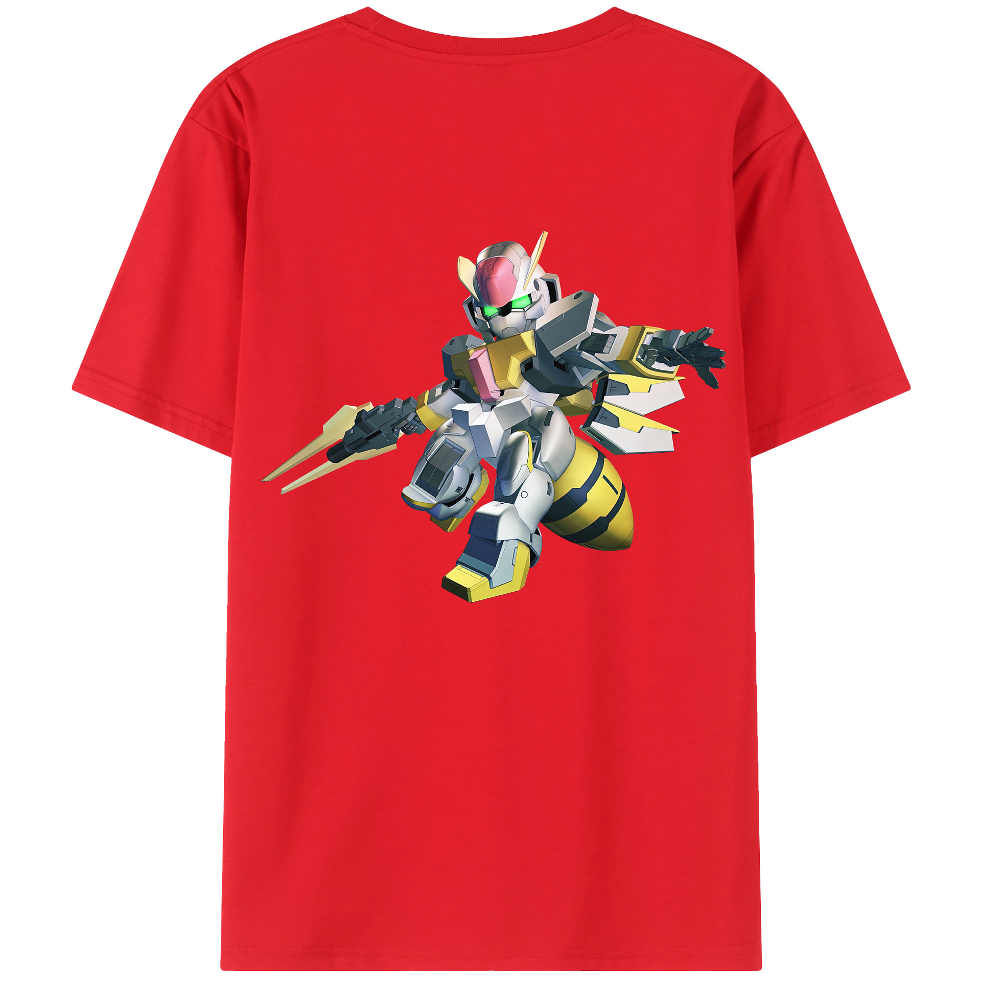 （画像用） 機動戦士ガンダム Mobile Suit Gundam 綿100％ メンズ半袖Tシャツ（バックプリント） 通気性