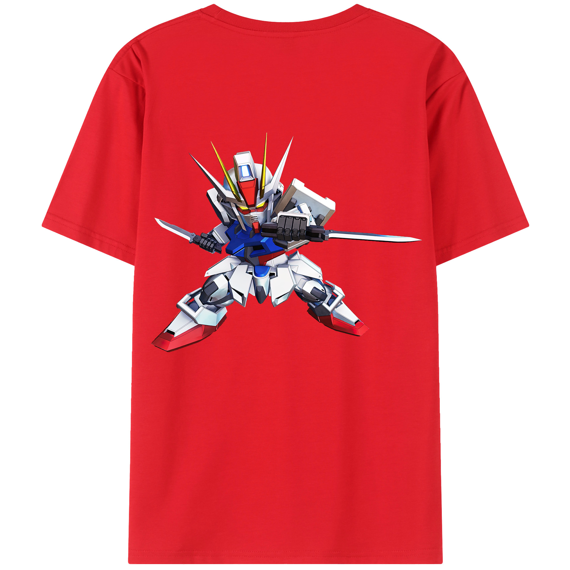 （画像用） 機動戦士ガンダム Mobile Suit Gundam 綿100％ メンズ半袖Tシャツ（バックプリント） 通気性