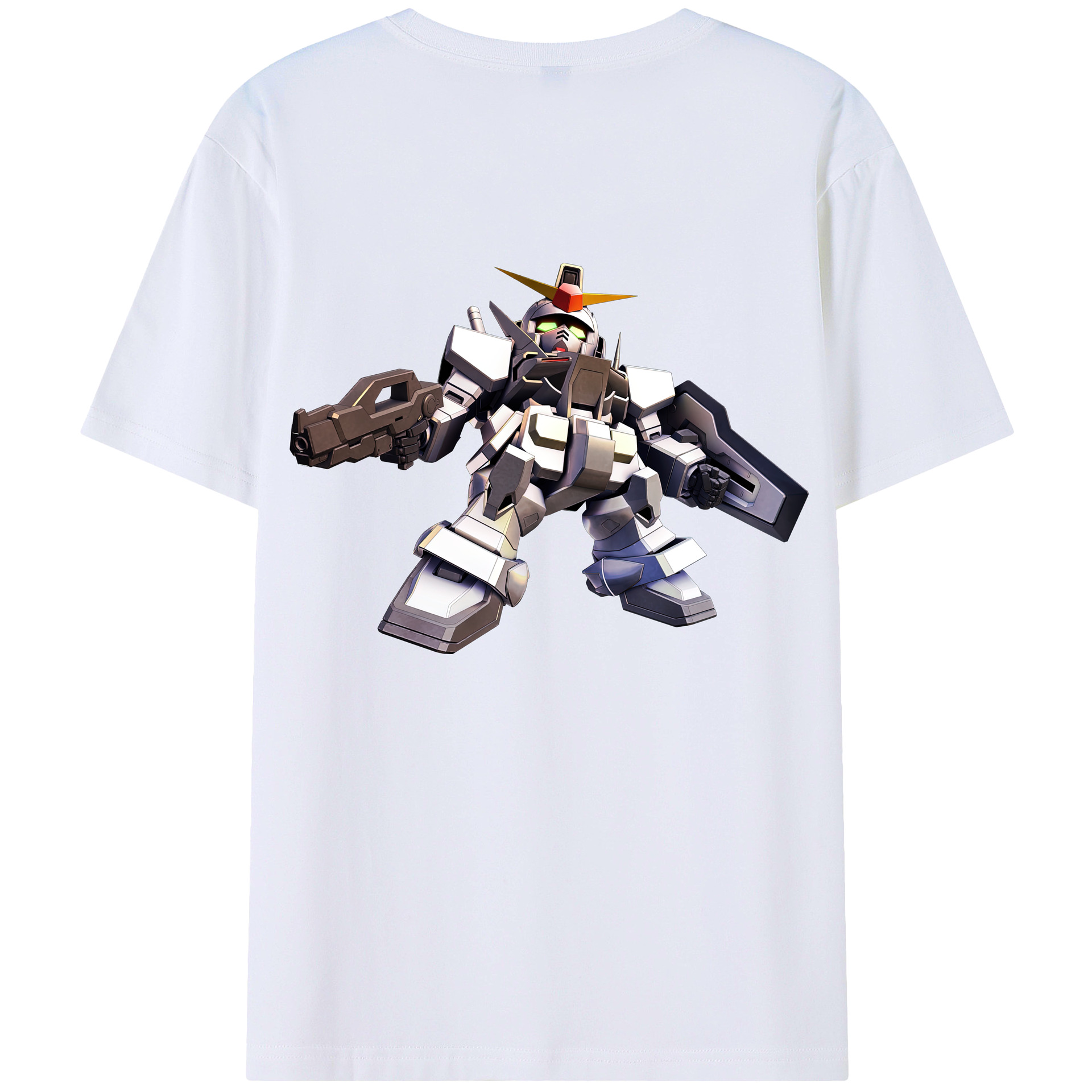 （画像用） 機動戦士ガンダム Mobile Suit Gundam 綿100％ メンズ半袖Tシャツ（バックプリント） 通気性