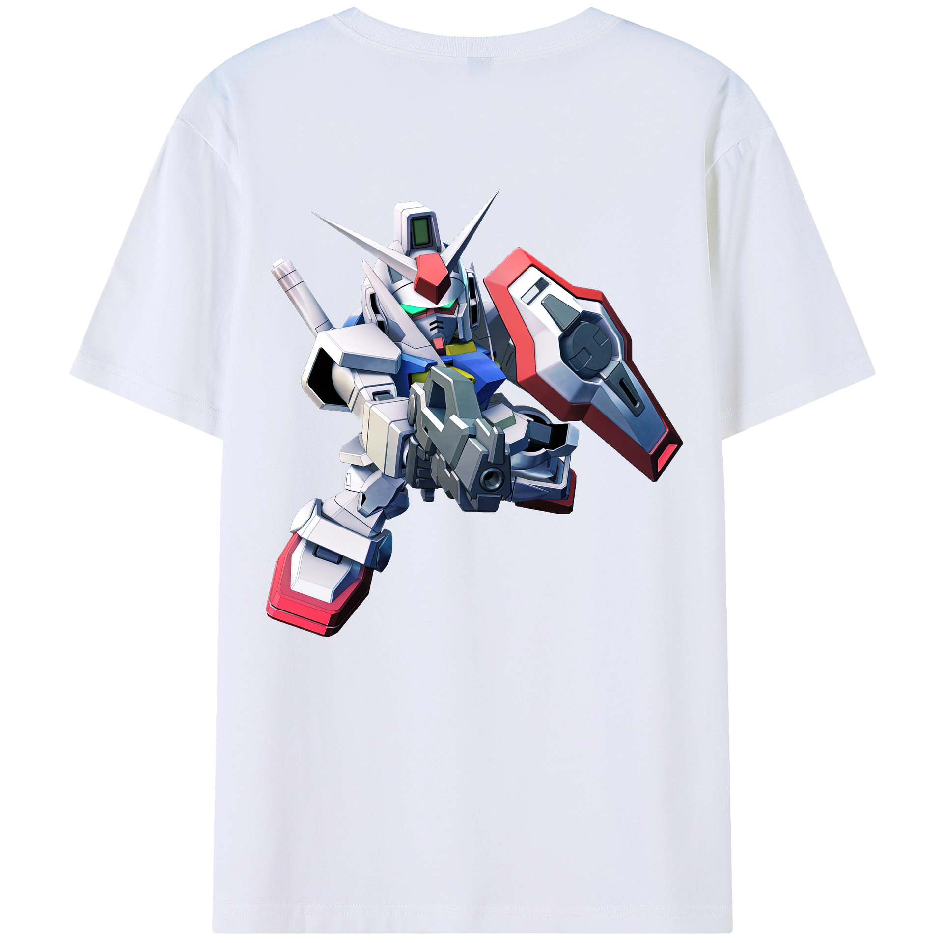 （画像用） 機動戦士ガンダム Mobile Suit Gundam 綿100％ メンズ半袖Tシャツ（バックプリント） 通気性