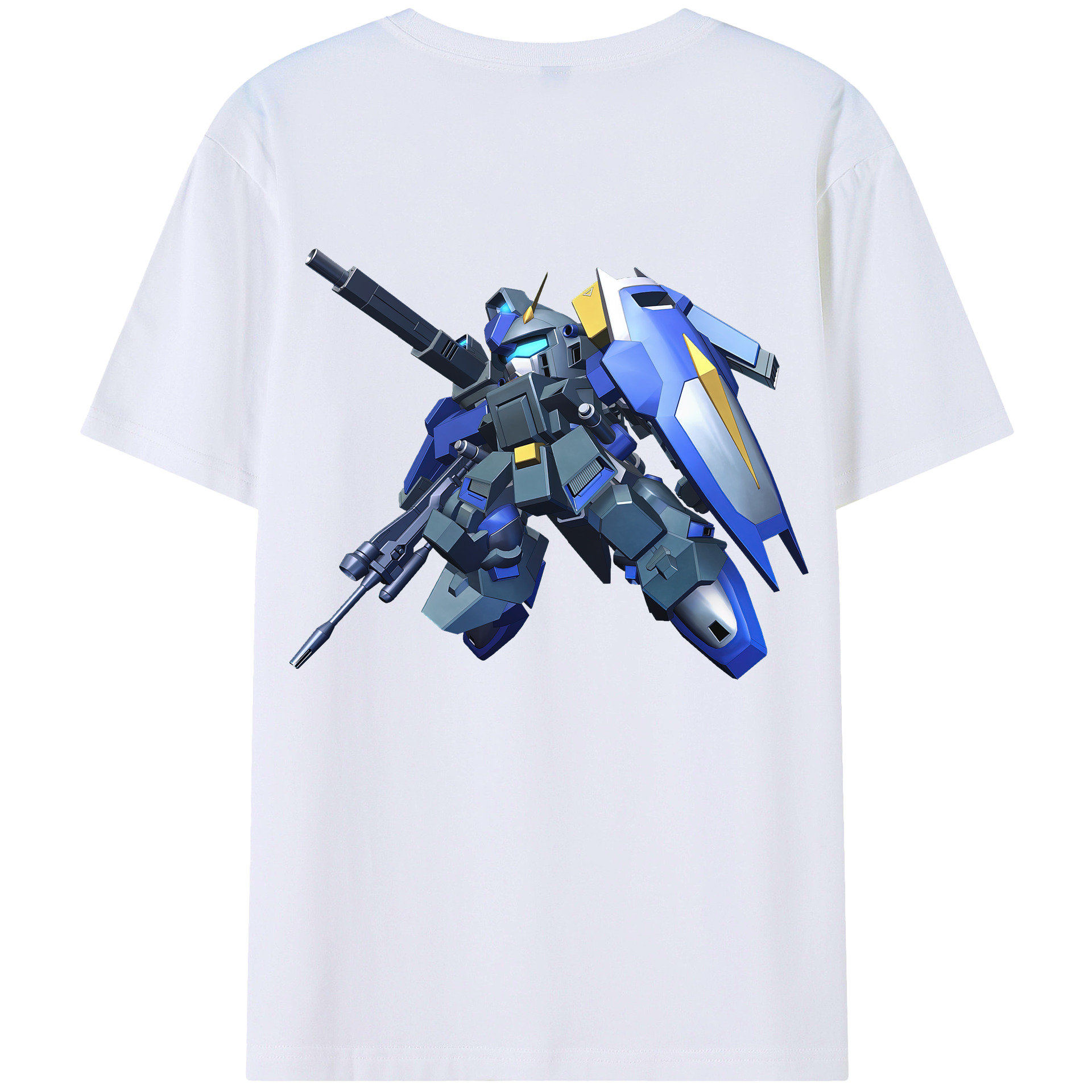 （画像用） 機動戦士ガンダム Mobile Suit Gundam 綿100％ メンズ半袖Tシャツ（バックプリント） 通気性