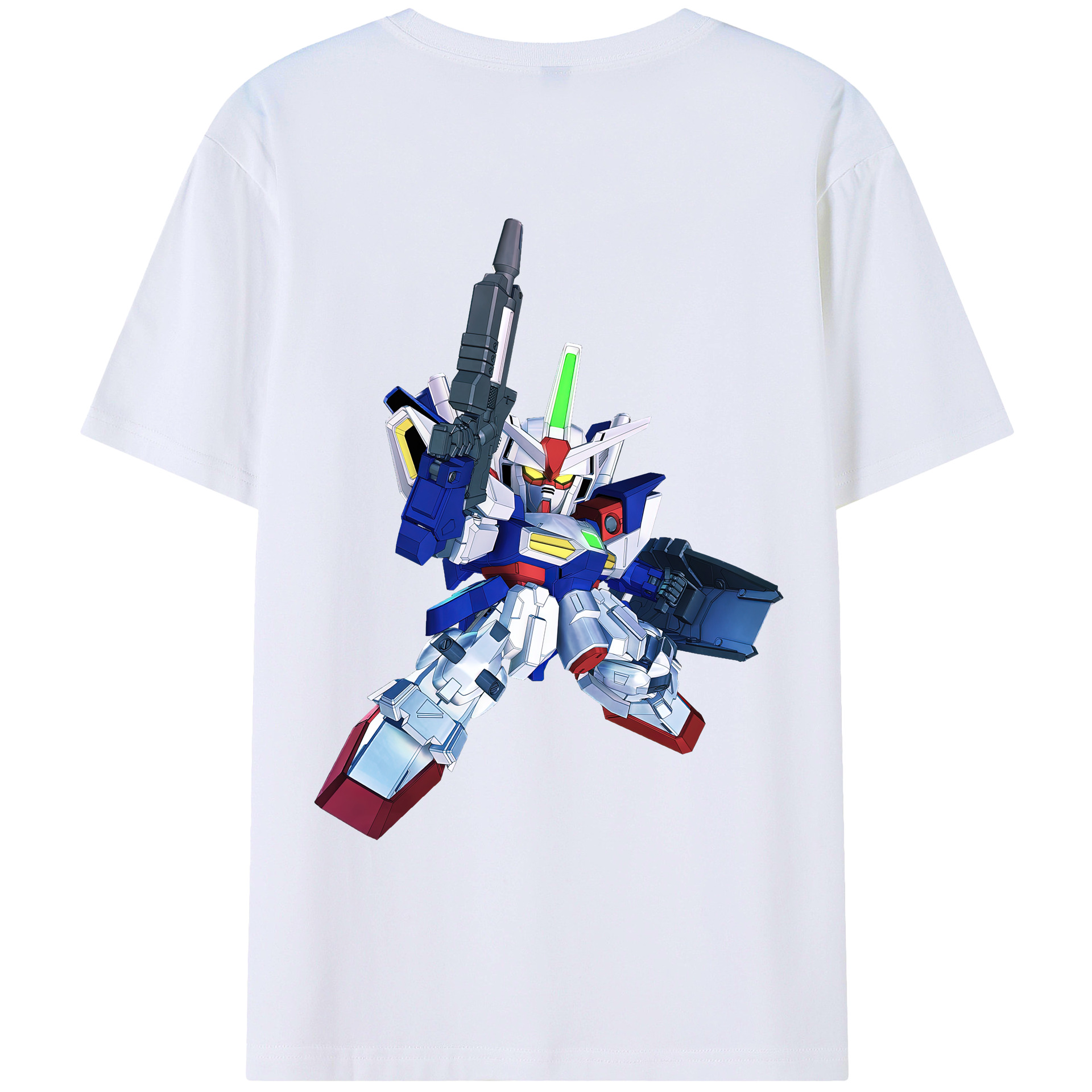 （画像用） 機動戦士ガンダム Mobile Suit Gundam 綿100％ メンズ半袖Tシャツ（バックプリント） 通気性
