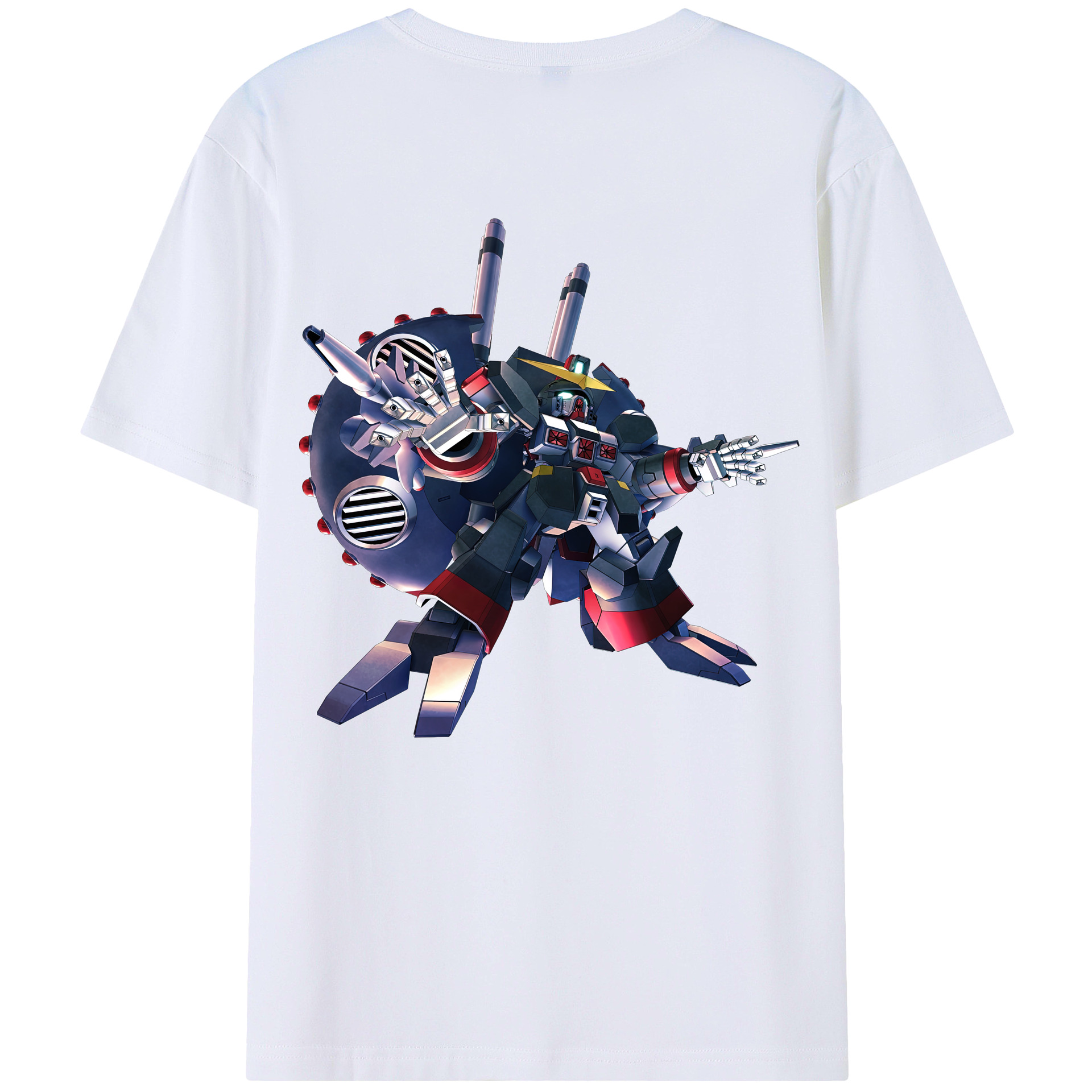 （画像用） 機動戦士ガンダム Mobile Suit Gundam 綿100％ メンズ半袖Tシャツ（バックプリント） 通気性