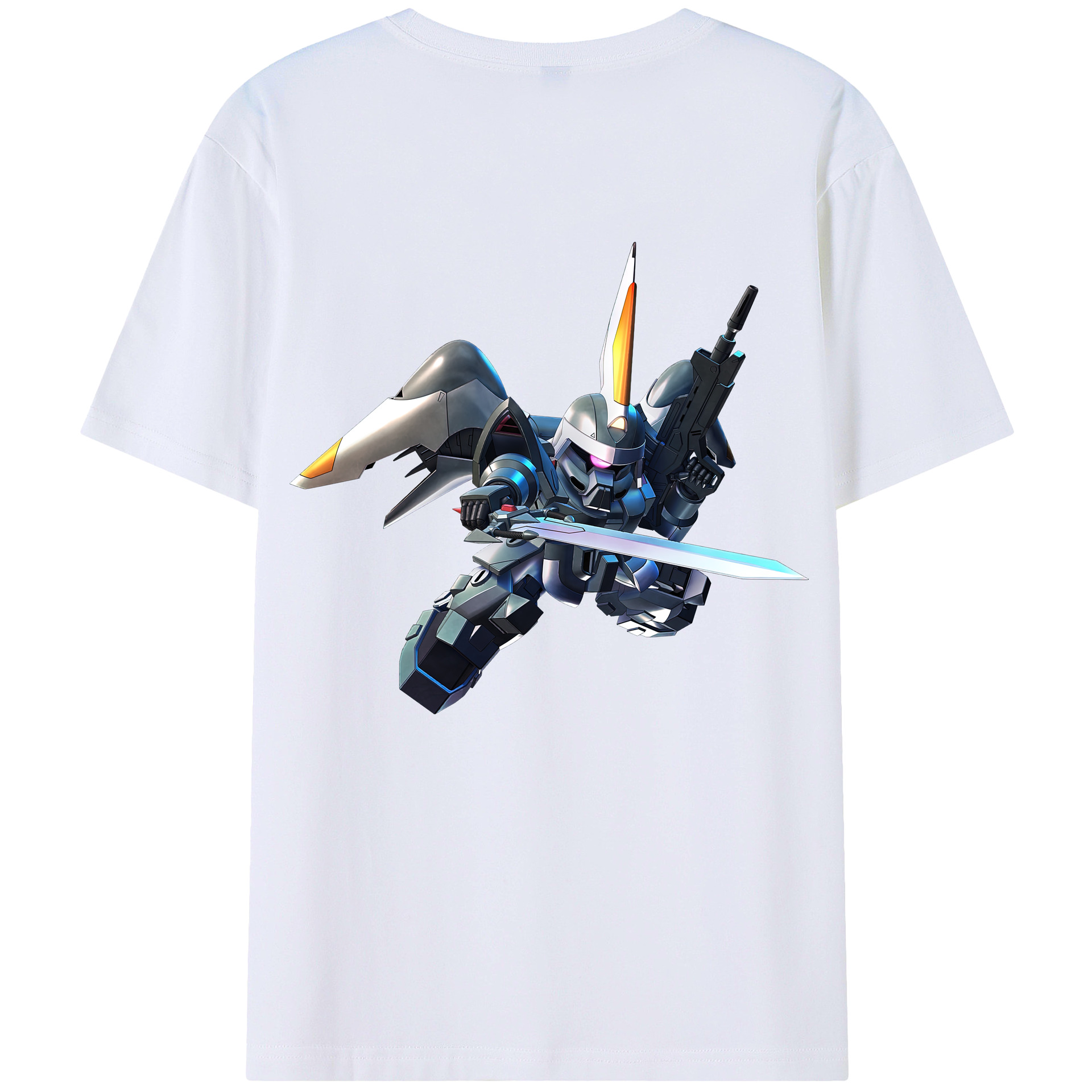 （画像用） 機動戦士ガンダム Mobile Suit Gundam 綿100％ メンズ半袖Tシャツ（バックプリント） 通気性