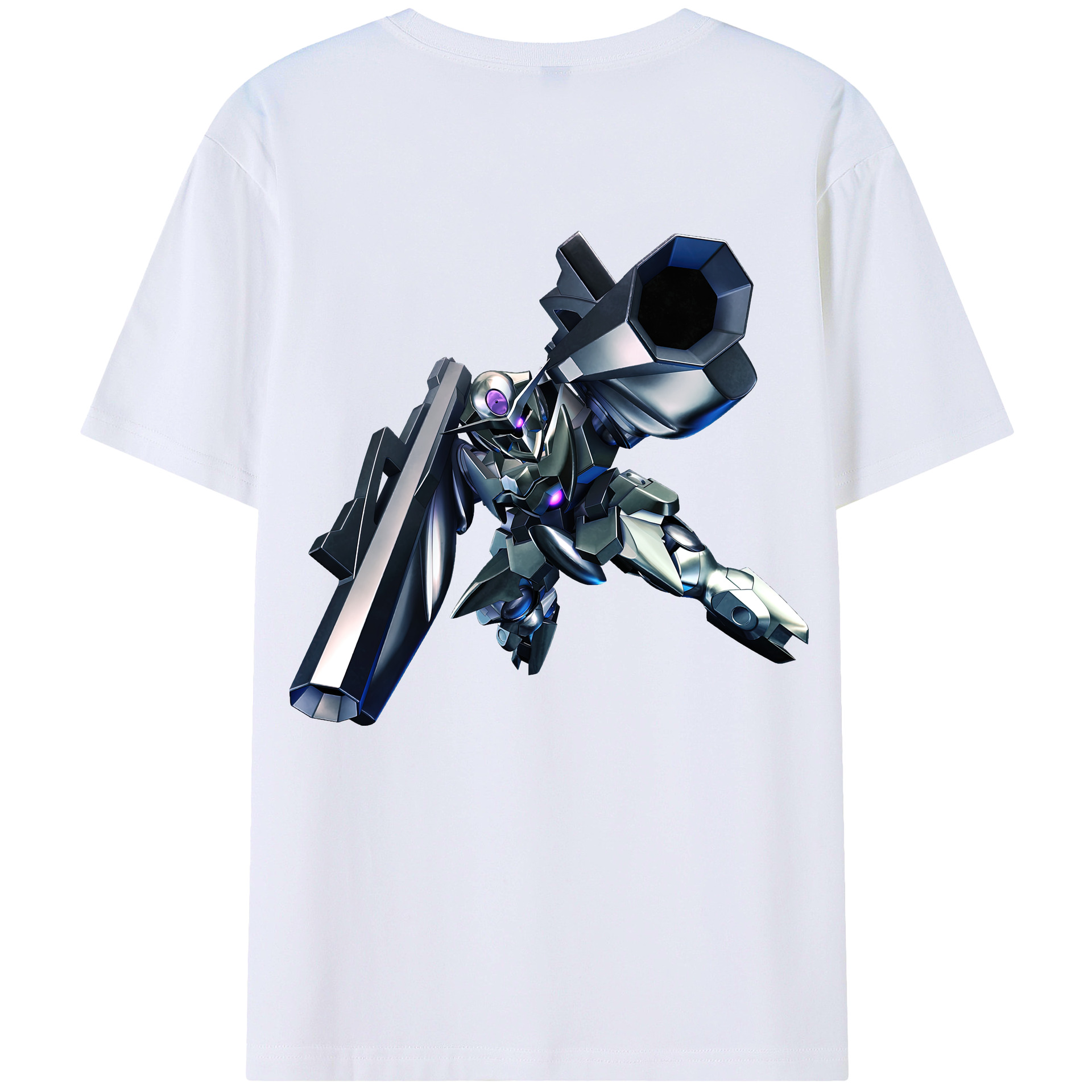 （画像用） 機動戦士ガンダム Mobile Suit Gundam 綿100％ メンズ半袖Tシャツ（バックプリント） 通気性