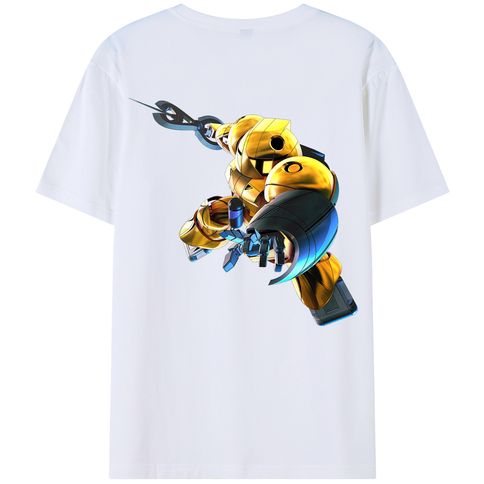 （画像用） 機動戦士ガンダム Mobile Suit Gundam 綿100％ メンズ半袖Tシャツ（バックプリント） 通気性