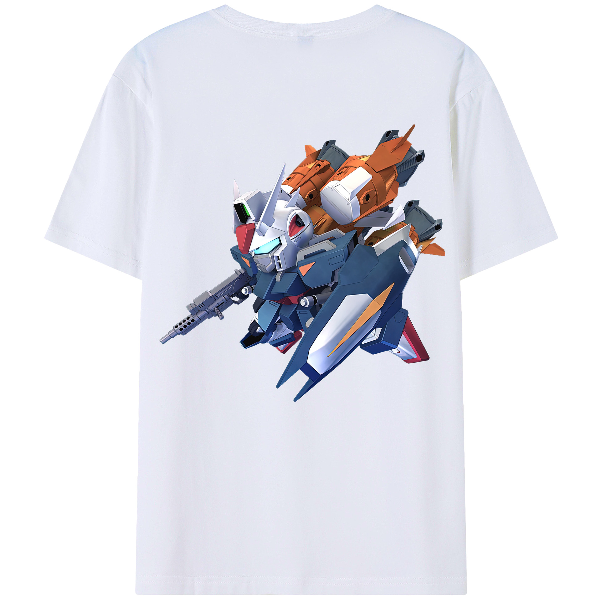 （画像用） 機動戦士ガンダム Mobile Suit Gundam 綿100％ メンズ半袖Tシャツ（バックプリント） 通気性