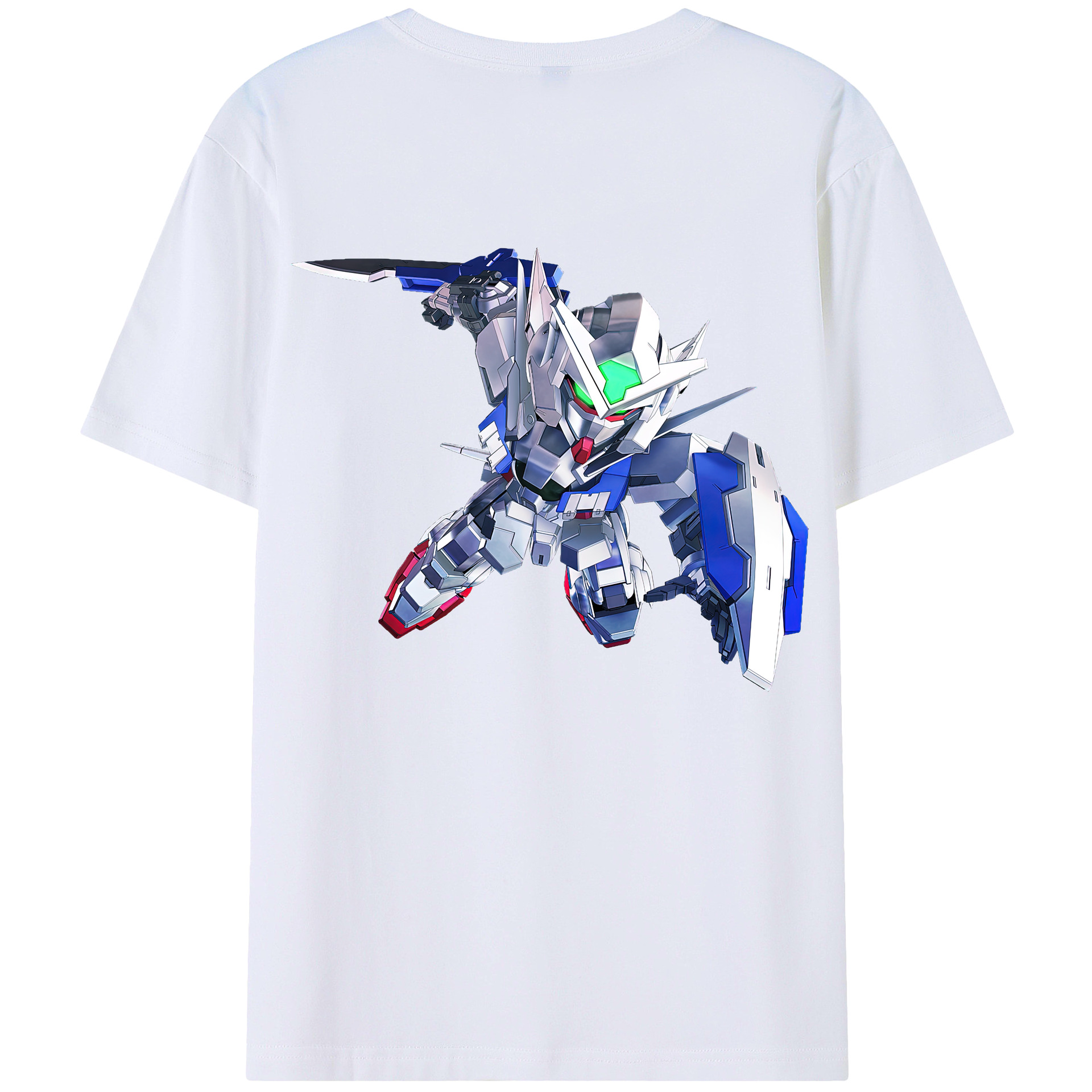 （画像用） 機動戦士ガンダム Mobile Suit Gundam 綿100％ メンズ半袖Tシャツ（バックプリント） 通気性