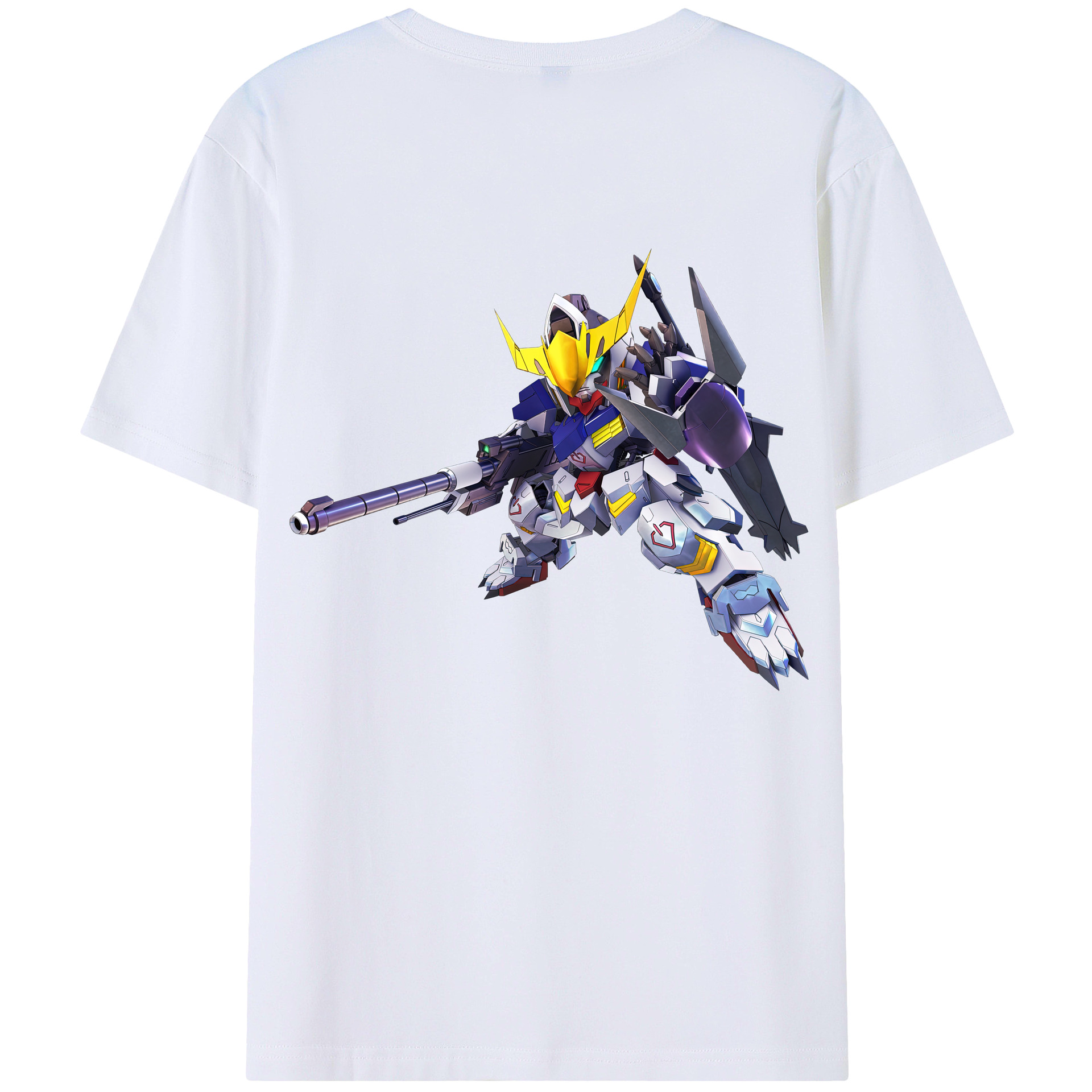 （画像用） 機動戦士ガンダム Mobile Suit Gundam 綿100％ メンズ半袖Tシャツ（バックプリント） 通気性