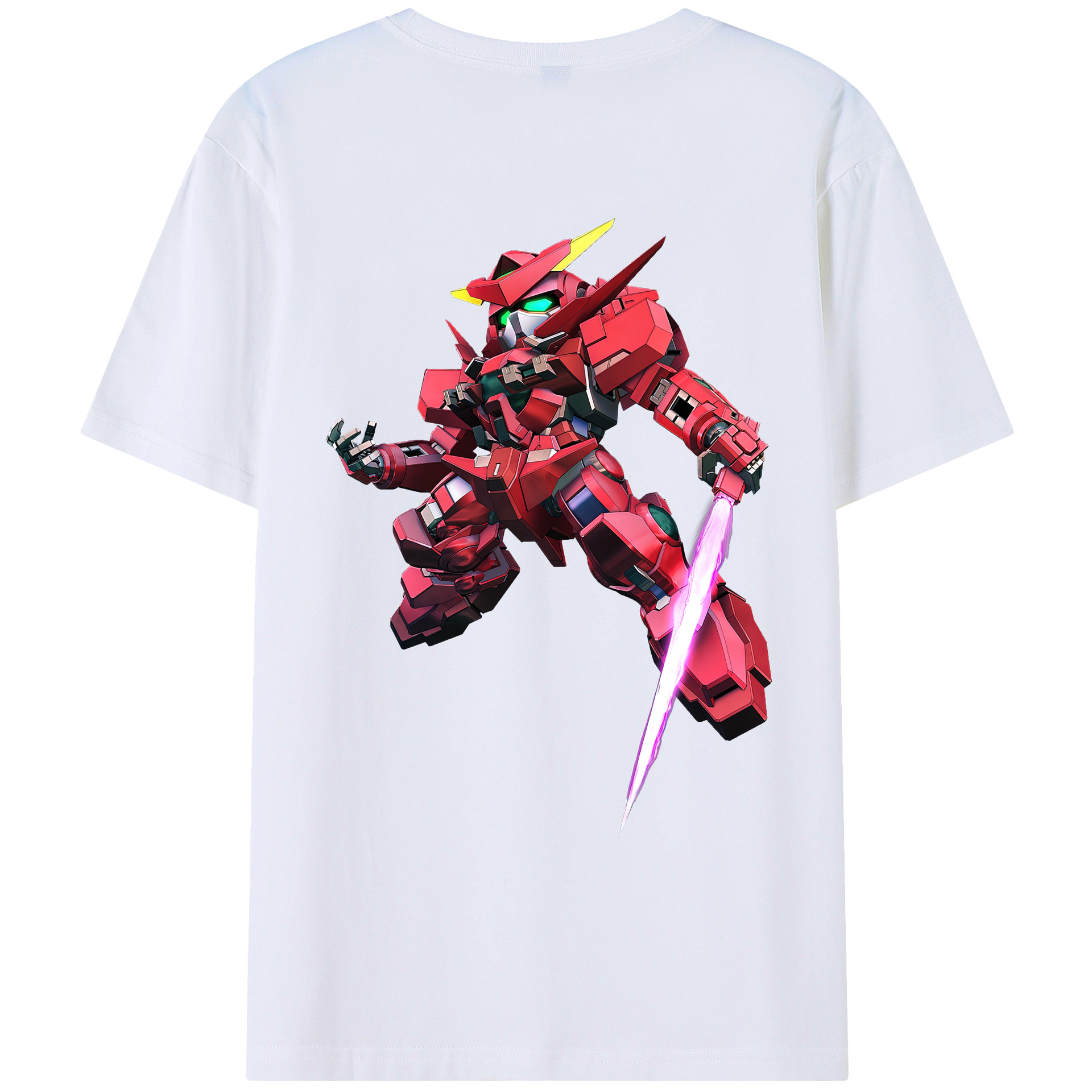 （画像用） 機動戦士ガンダム Mobile Suit Gundam 綿100％ メンズ半袖Tシャツ（バックプリント） 通気性