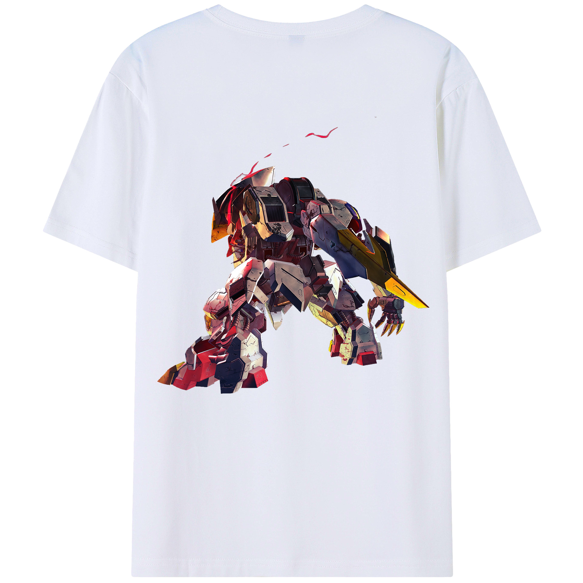 （画像用） 機動戦士ガンダム Mobile Suit Gundam 綿100％ メンズ半袖Tシャツ（バックプリント） 通気性
