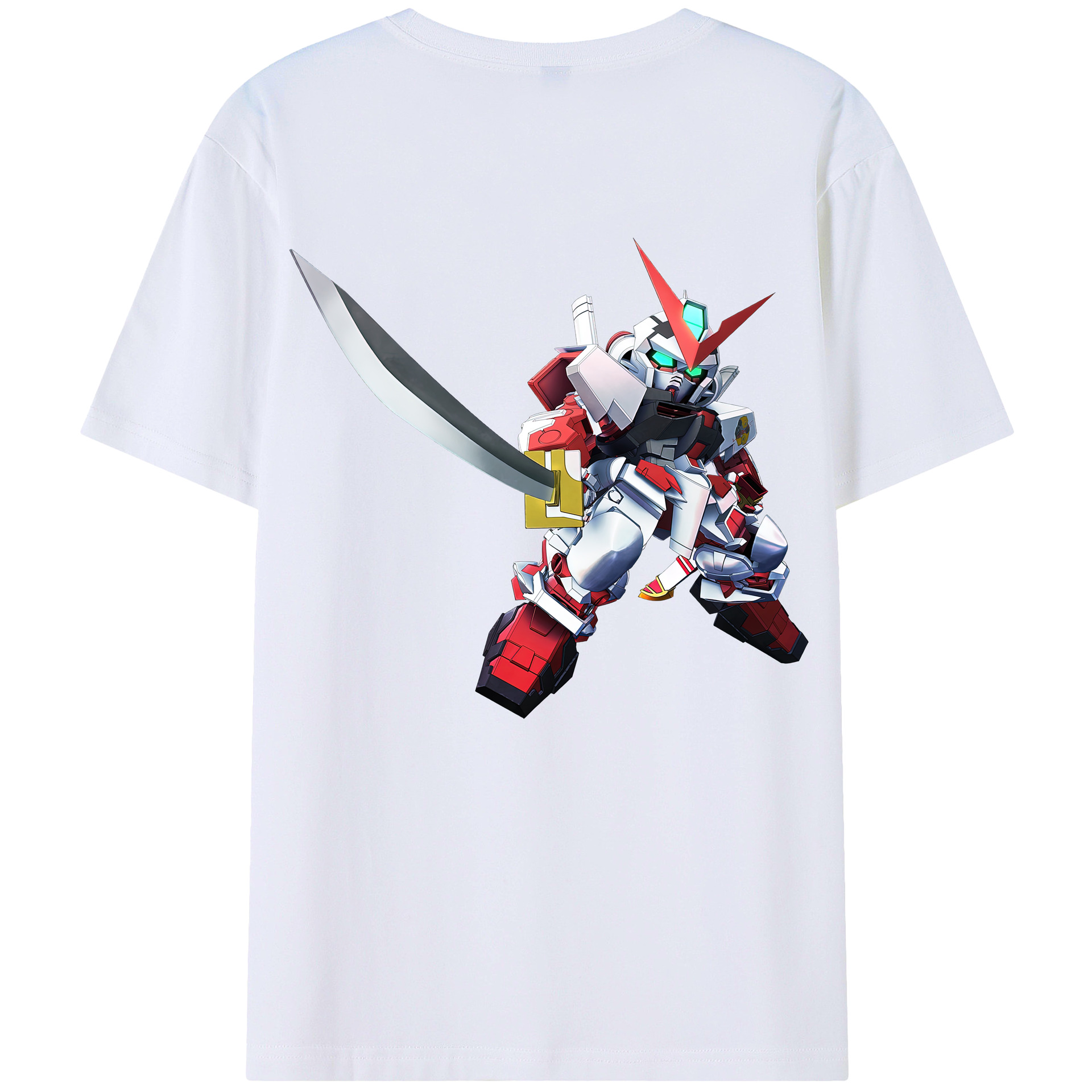 （画像用） 機動戦士ガンダム Mobile Suit Gundam 綿100％ メンズ半袖Tシャツ（バックプリント） 通気性