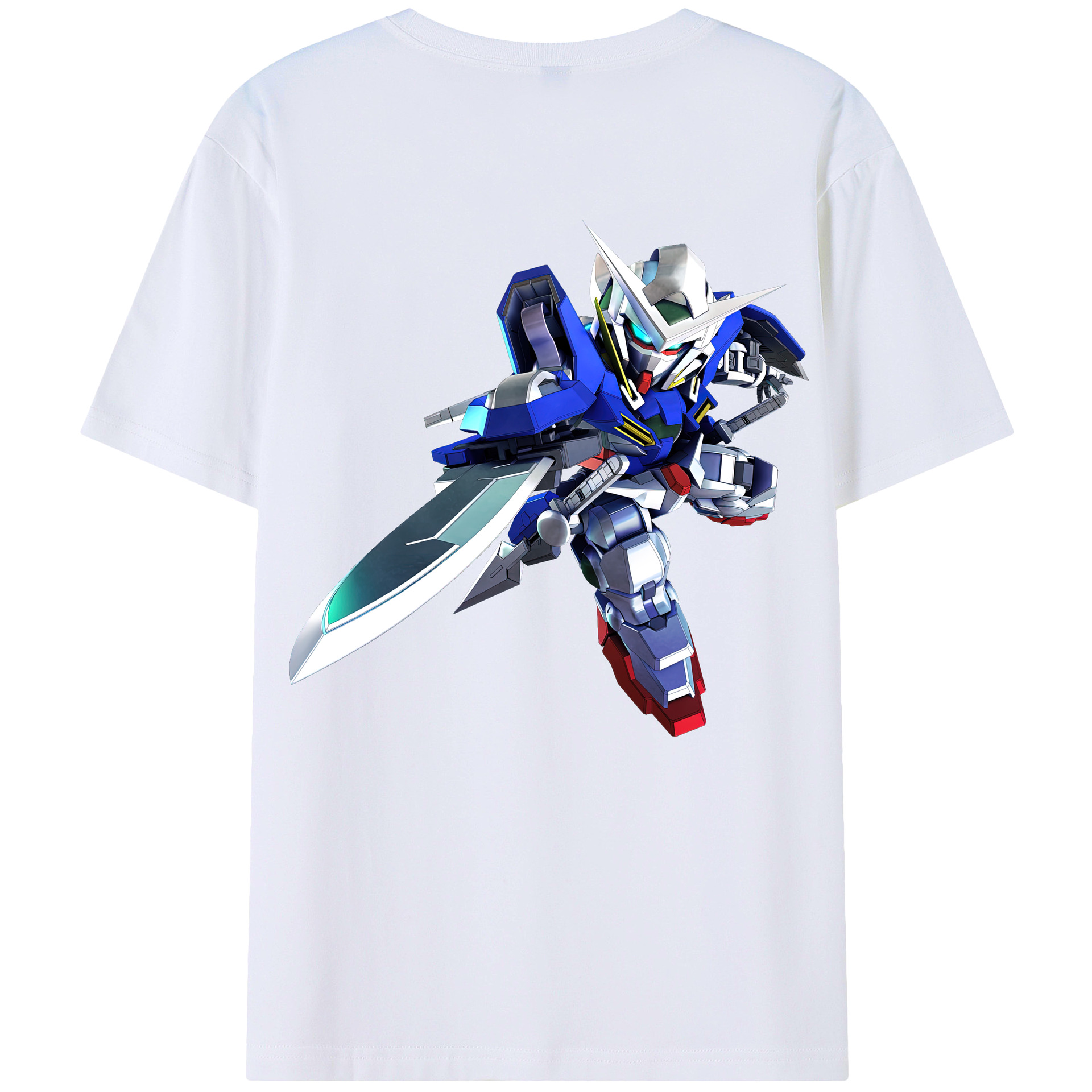 （画像用） 機動戦士ガンダム Mobile Suit Gundam 綿100％ メンズ半袖Tシャツ（バックプリント） 通気性