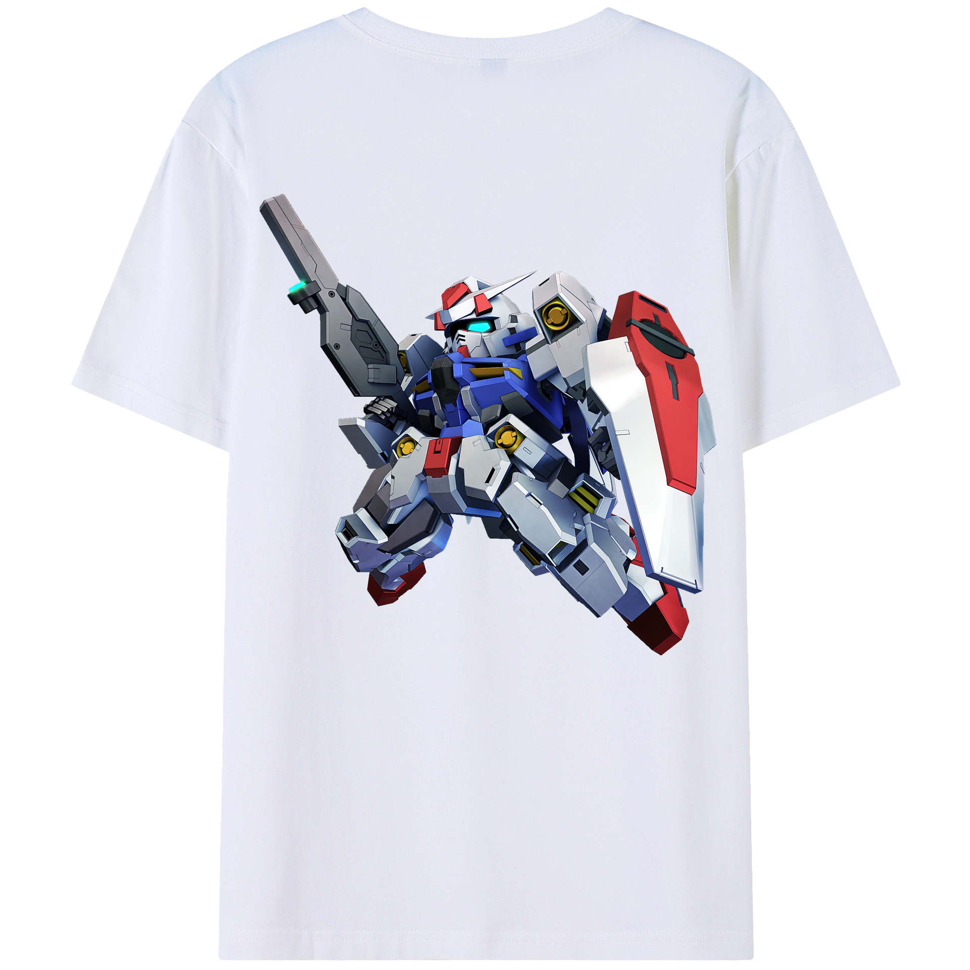 （画像用） 機動戦士ガンダム Mobile Suit Gundam 綿100％ メンズ半袖Tシャツ（バックプリント） 通気性
