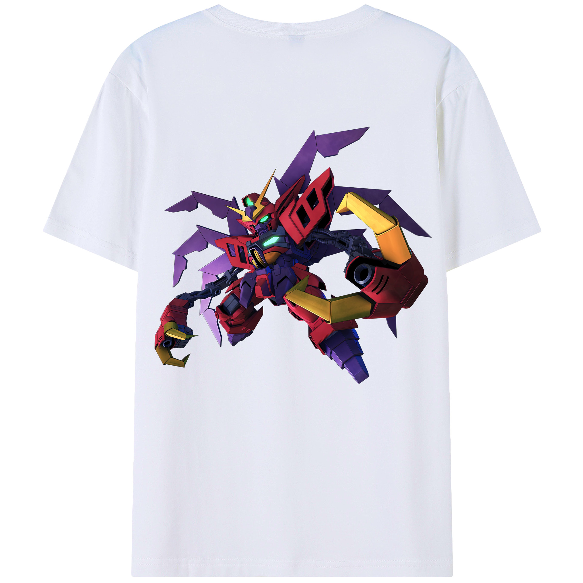 （画像用） 機動戦士ガンダム Mobile Suit Gundam 綿100％ メンズ半袖Tシャツ（バックプリント） 通気性