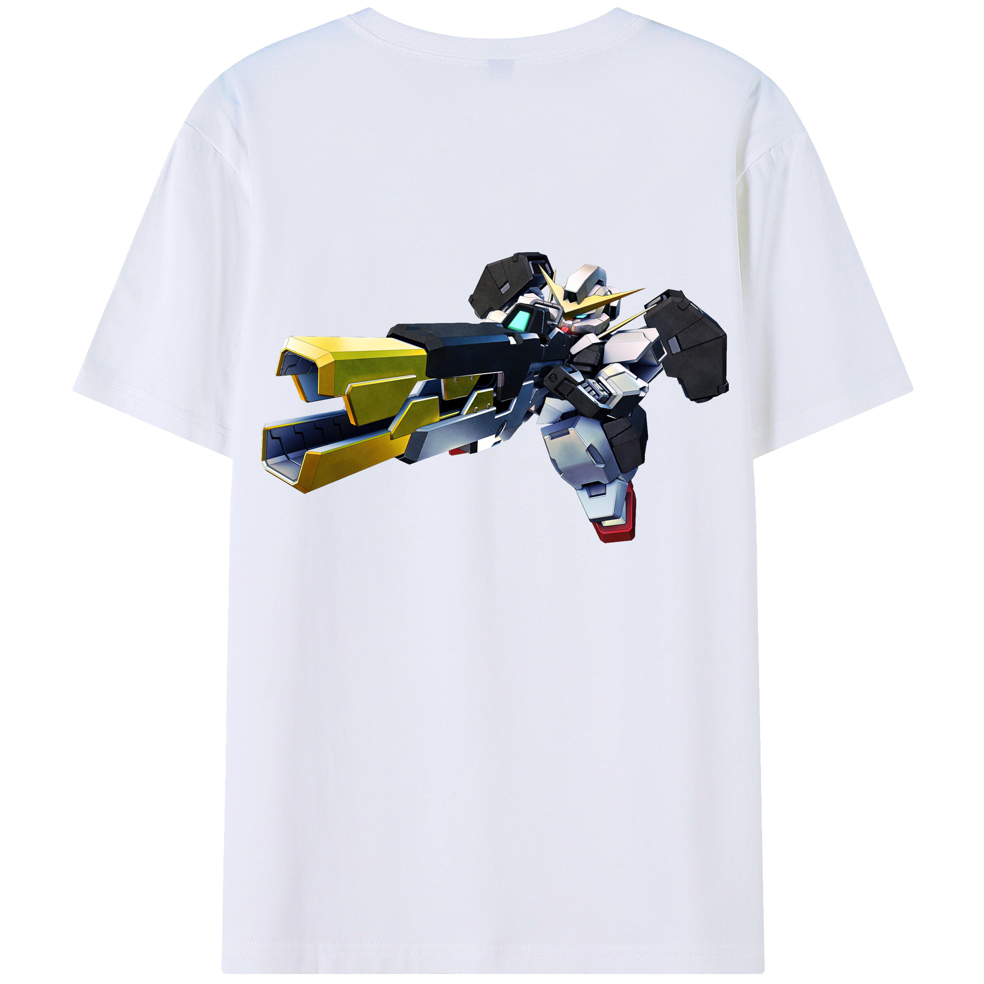 （画像用） 機動戦士ガンダム Mobile Suit Gundam 綿100％ メンズ半袖Tシャツ（バックプリント） 通気性