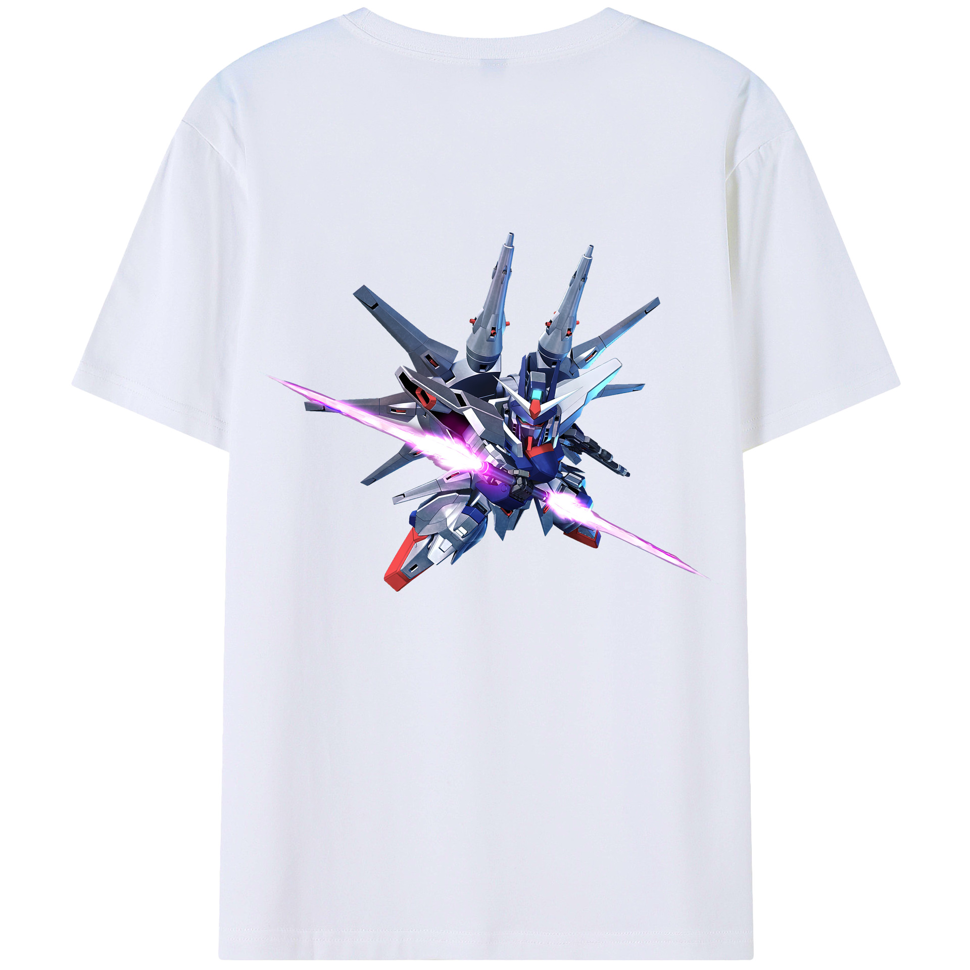 （画像用） 機動戦士ガンダム Mobile Suit Gundam 綿100％ メンズ半袖Tシャツ（バックプリント） 通気性