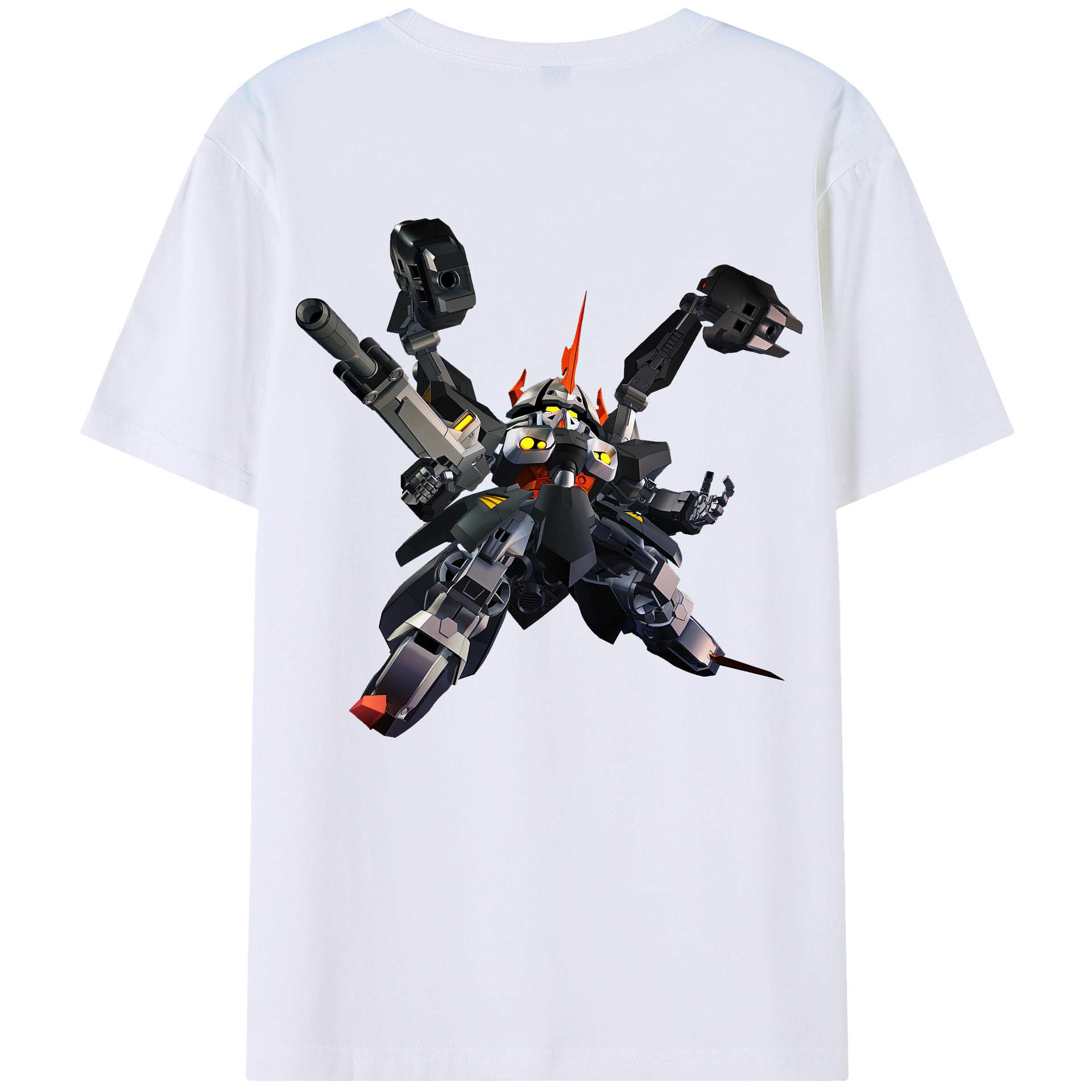 （画像用） 機動戦士ガンダム Mobile Suit Gundam 綿100％ メンズ半袖Tシャツ（バックプリント） 通気性