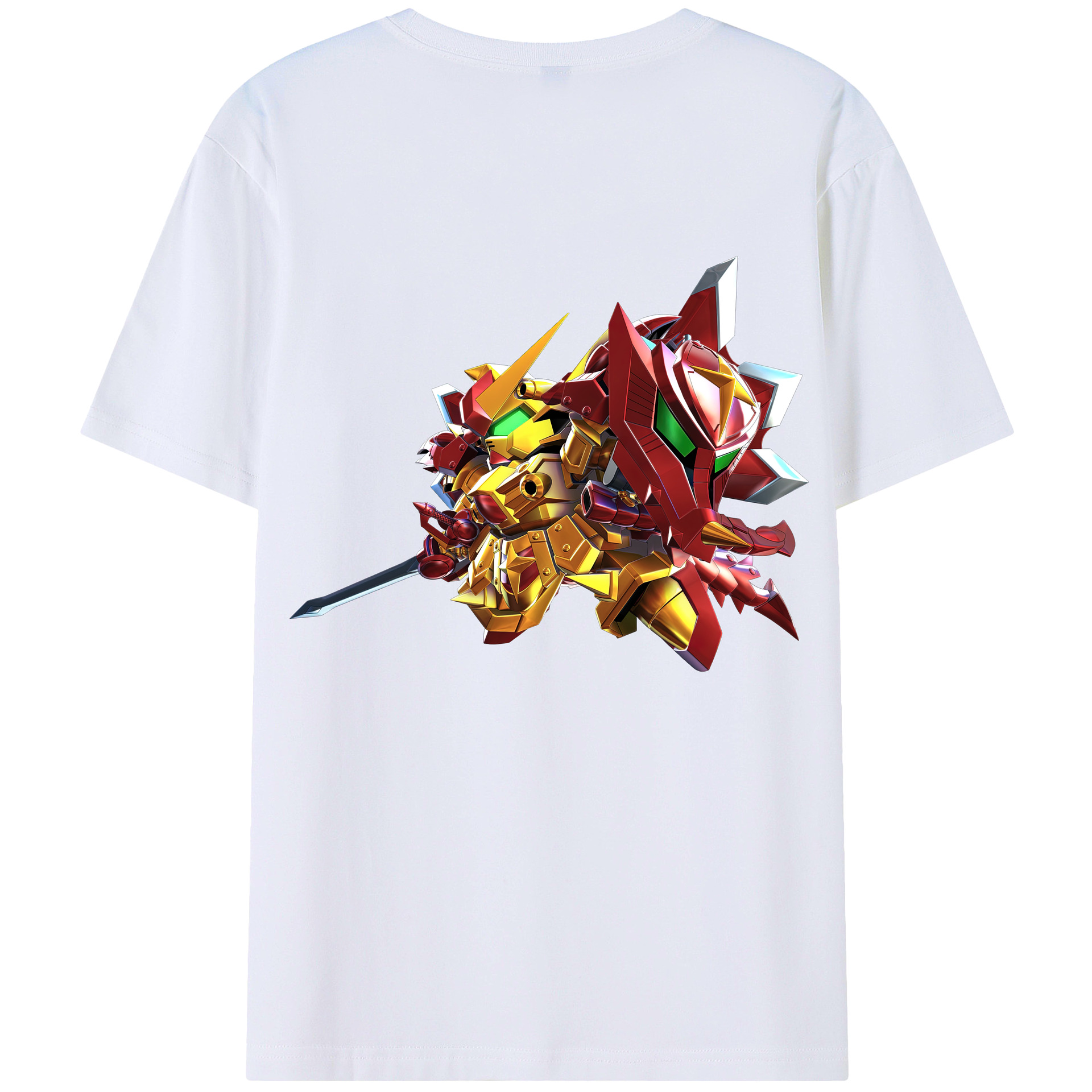 （画像用） 機動戦士ガンダム Mobile Suit Gundam 綿100％ メンズ半袖Tシャツ（バックプリント） 通気性