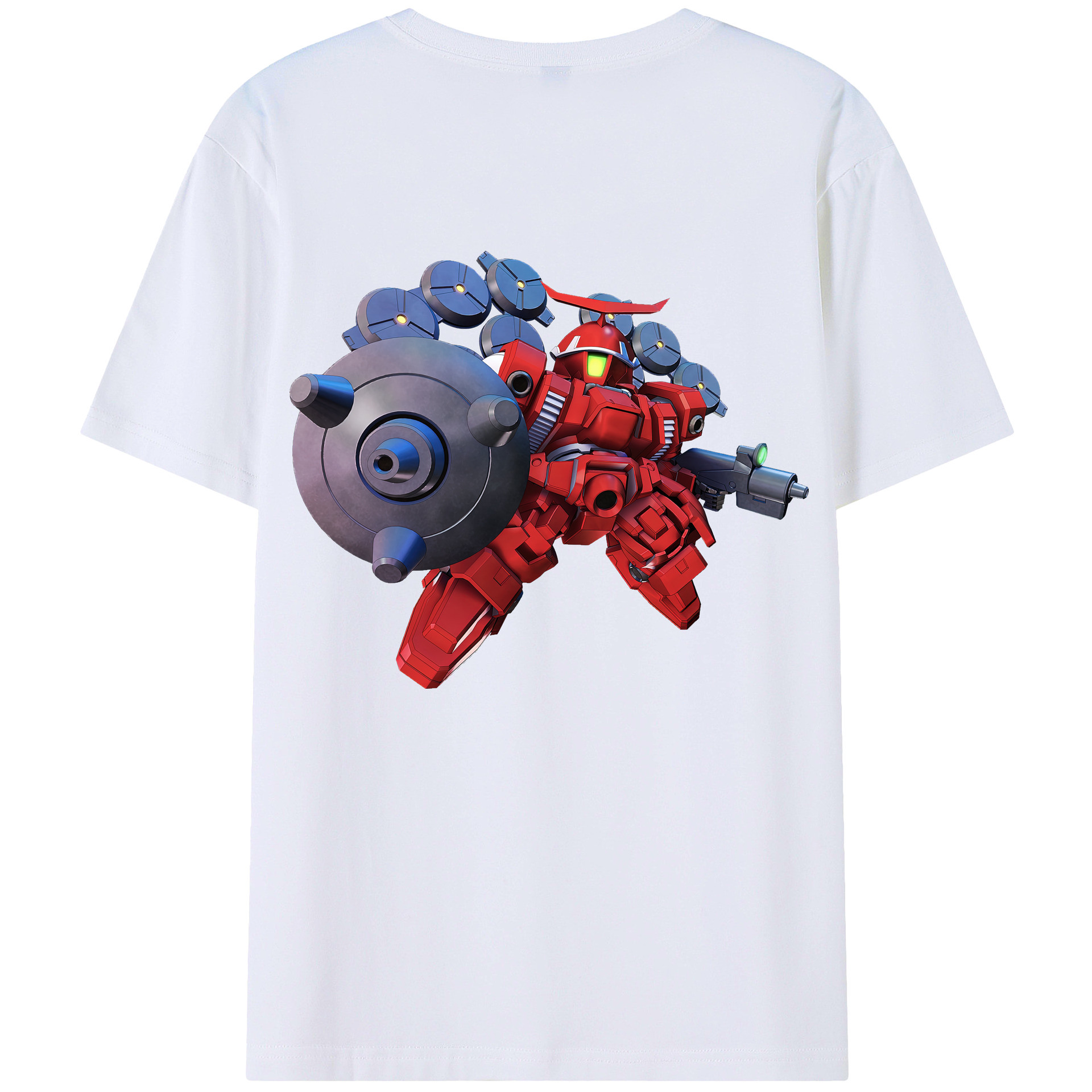 （画像用） 機動戦士ガンダム Mobile Suit Gundam 綿100％ メンズ半袖Tシャツ（バックプリント） 通気性