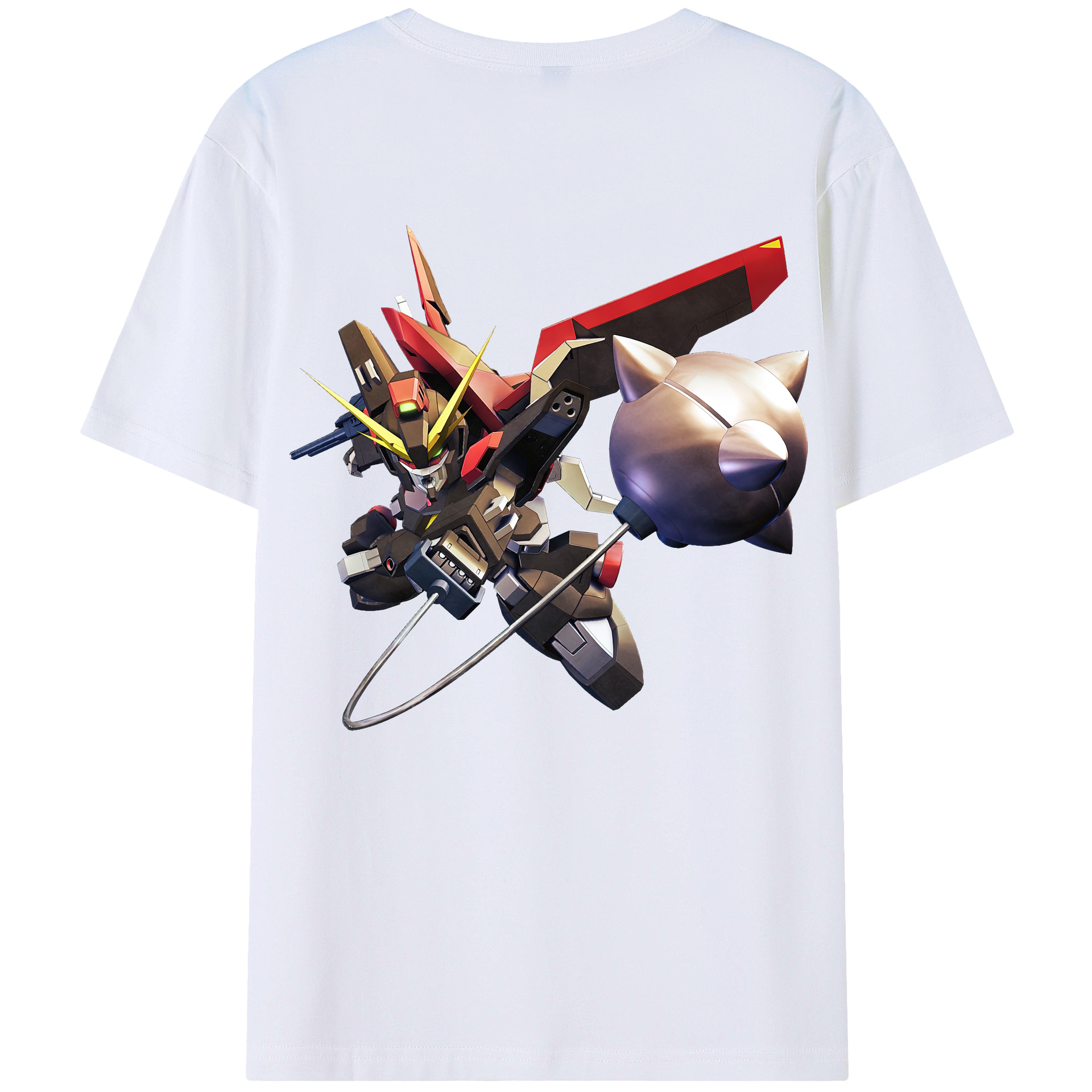 （画像用） 機動戦士ガンダム Mobile Suit Gundam 綿100％ メンズ半袖Tシャツ（バックプリント） 通気性
