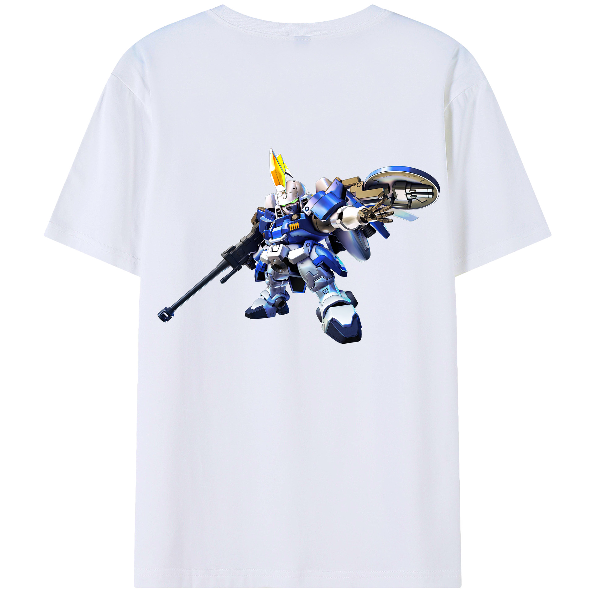 （画像用） 機動戦士ガンダム Mobile Suit Gundam 綿100％ メンズ半袖Tシャツ（バックプリント） 通気性