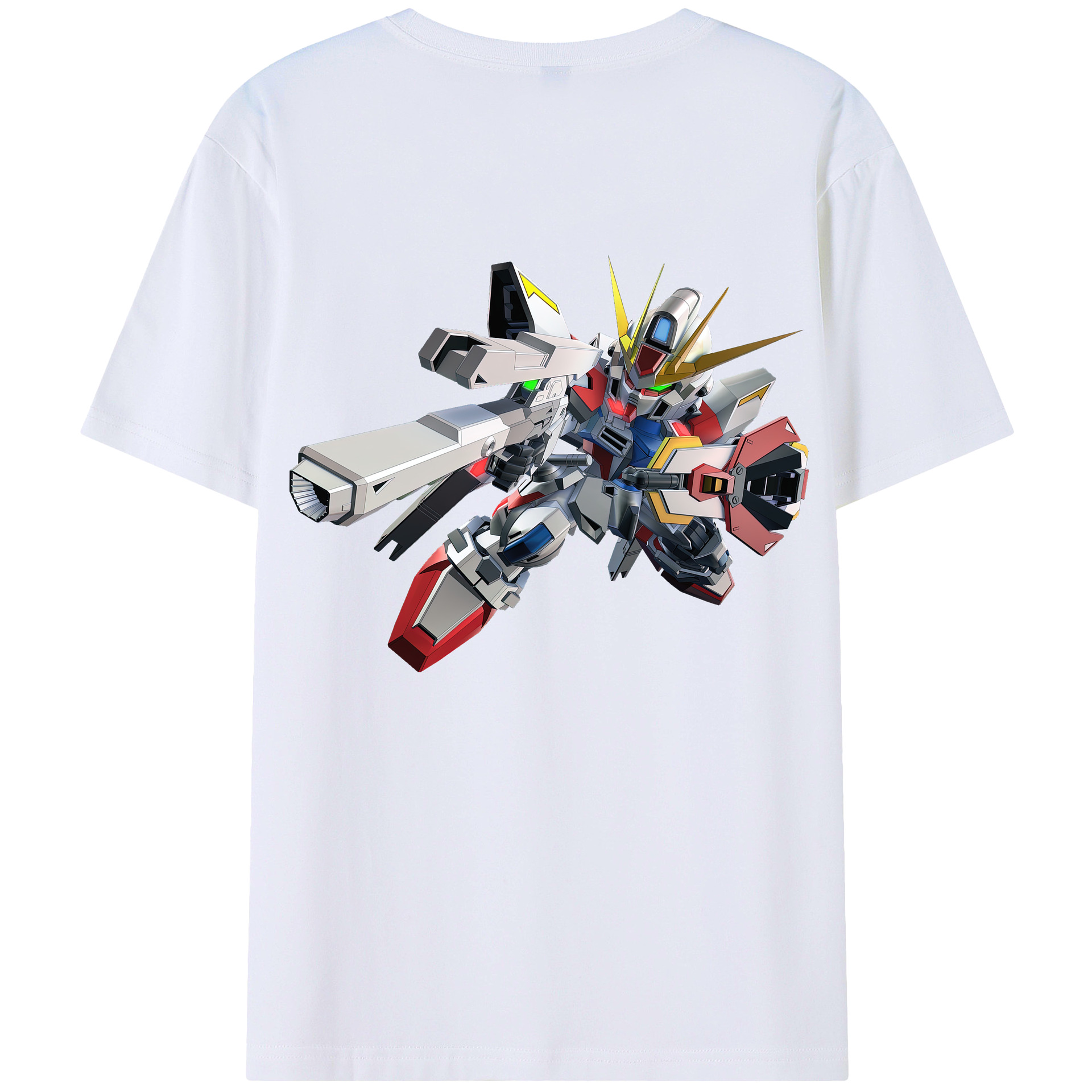 （画像用） 機動戦士ガンダム Mobile Suit Gundam 綿100％ メンズ半袖Tシャツ（バックプリント） 通気性