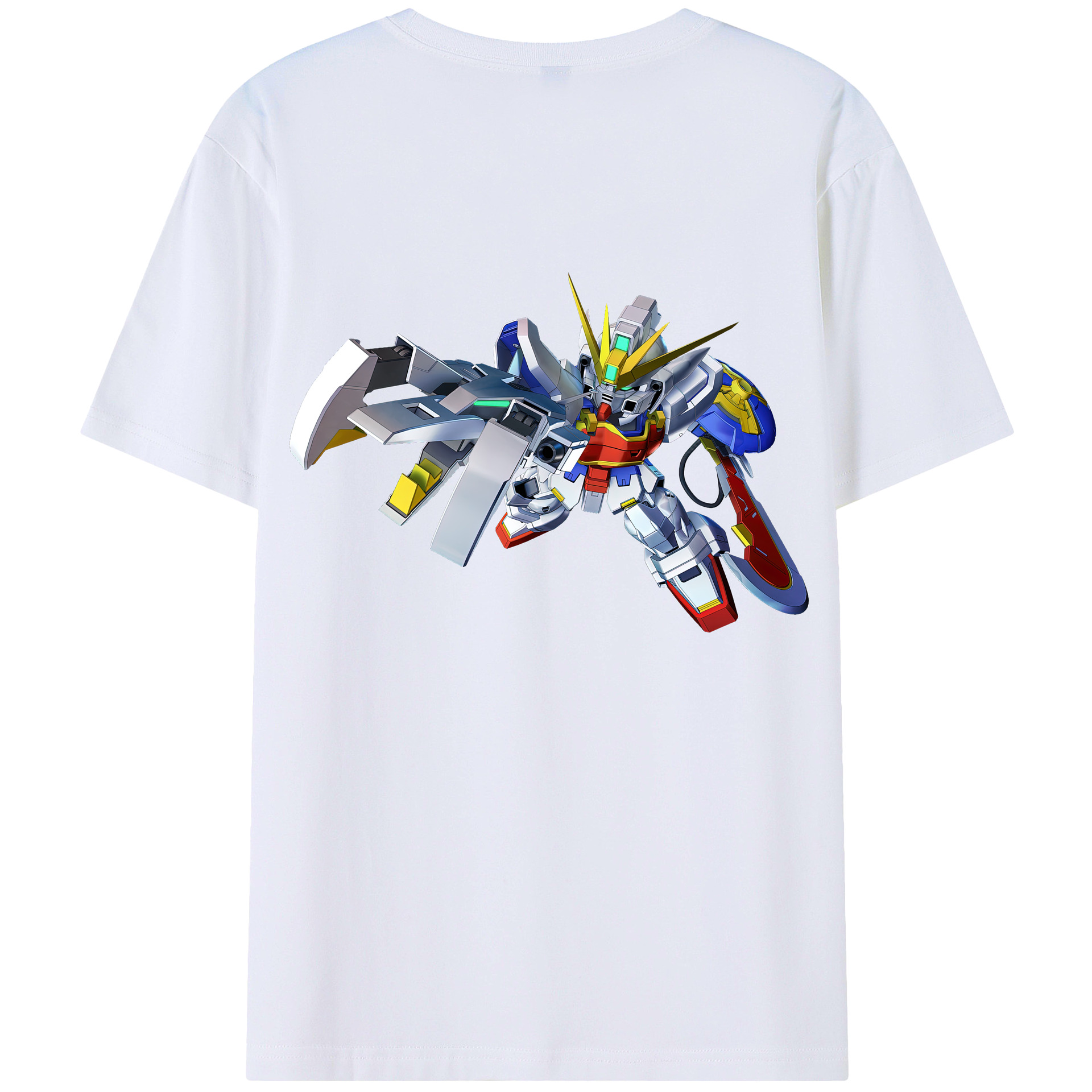 （画像用） 機動戦士ガンダム Mobile Suit Gundam 綿100％ メンズ半袖Tシャツ（バックプリント） 通気性