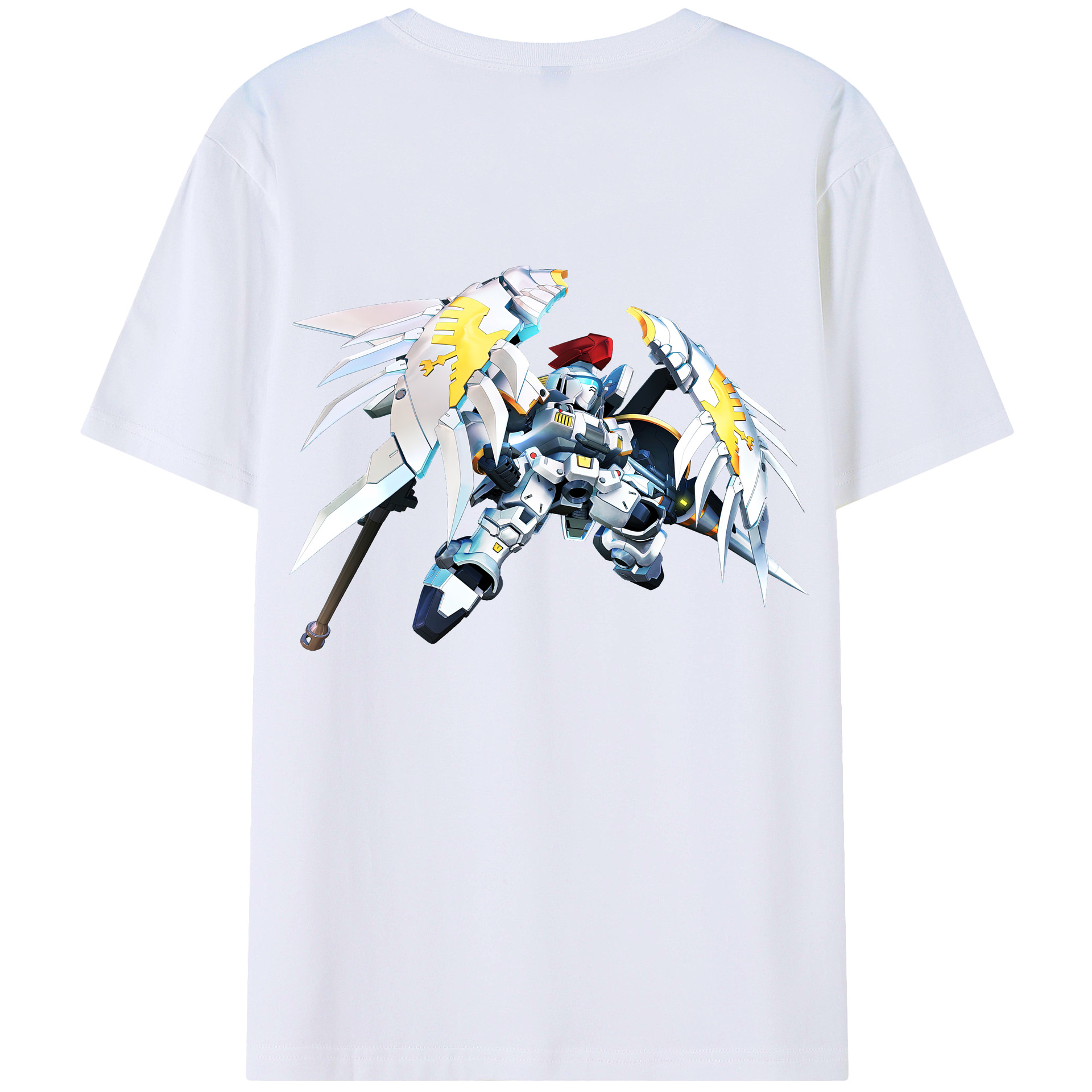 （画像用） 機動戦士ガンダム Mobile Suit Gundam 綿100％ メンズ半袖Tシャツ（バックプリント） 通気性