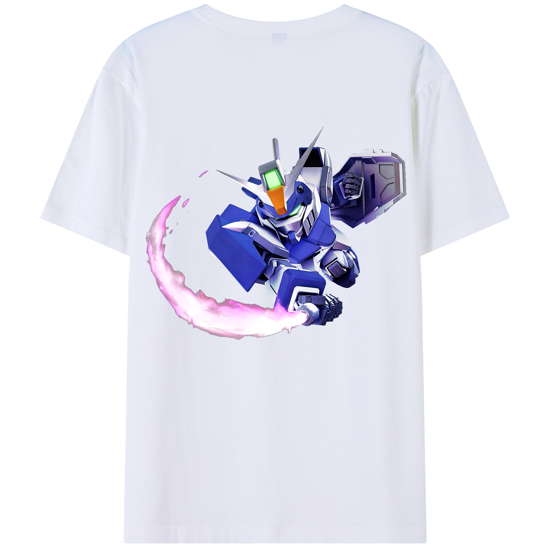 （画像用） 機動戦士ガンダム Mobile Suit Gundam 綿100％ メンズ半袖Tシャツ（バックプリント） 通気性