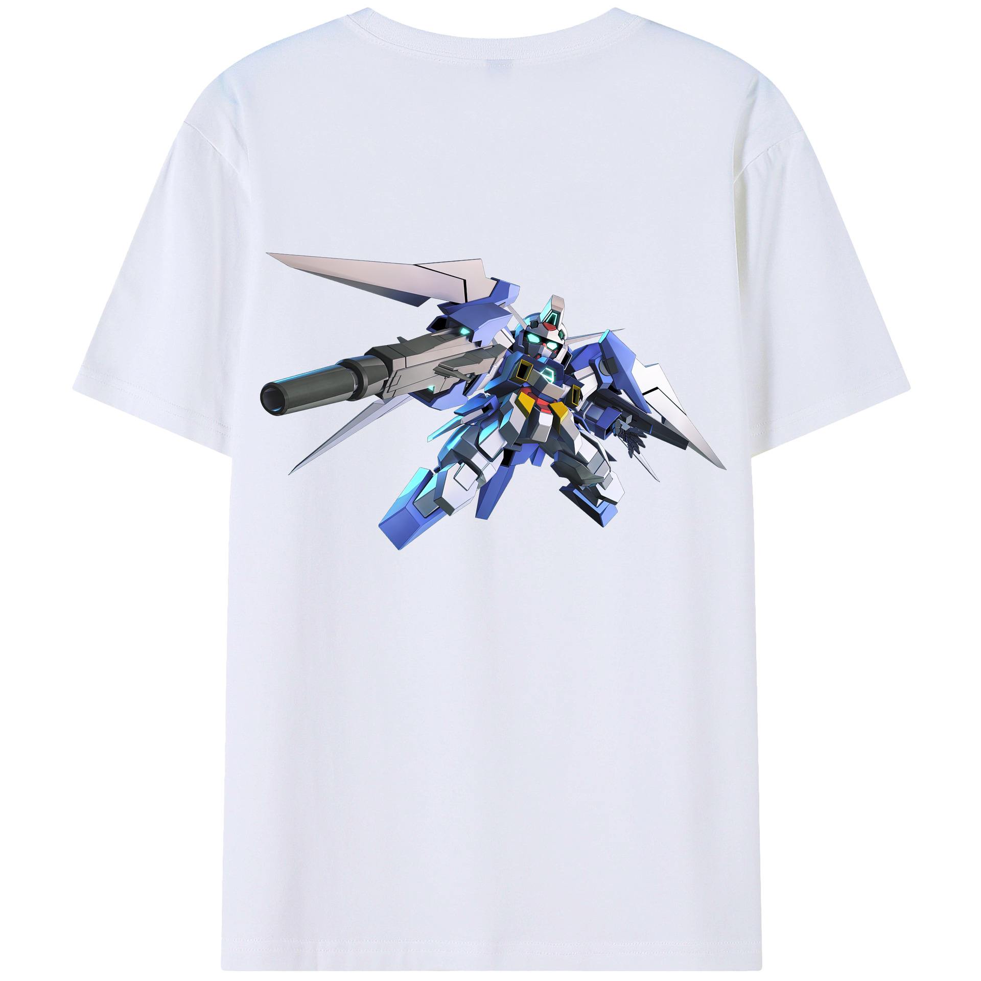 （画像用） 機動戦士ガンダム Mobile Suit Gundam 綿100％ メンズ半袖Tシャツ（バックプリント） 通気性