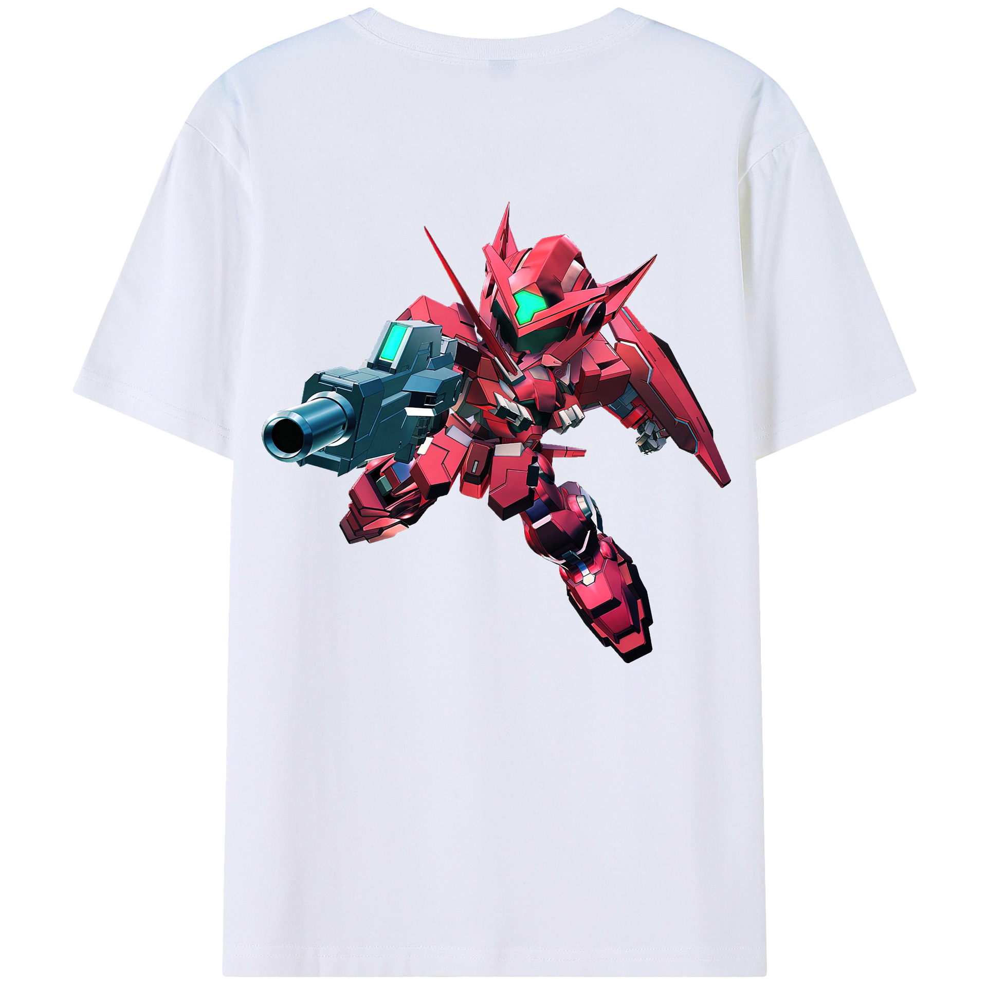 （画像用） 機動戦士ガンダム Mobile Suit Gundam 綿100％ メンズ半袖Tシャツ（バックプリント） 通気性