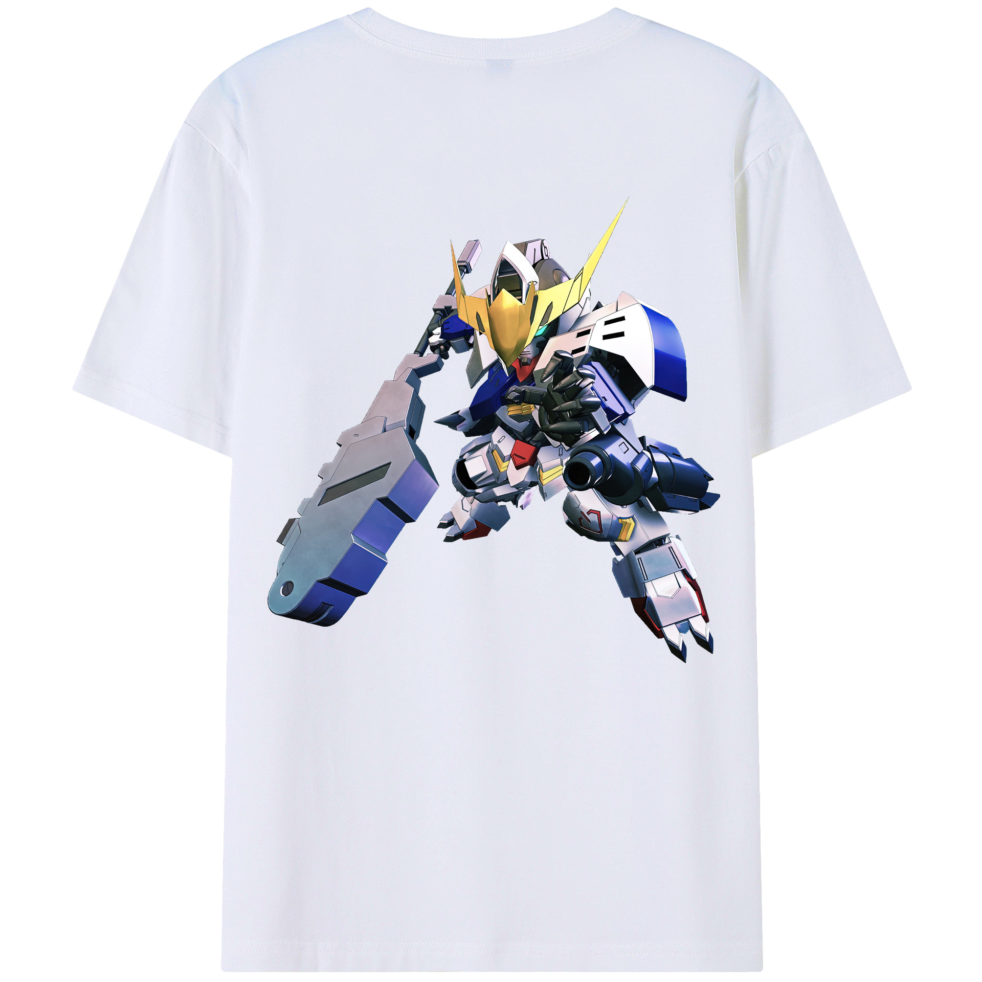 （画像用） 機動戦士ガンダム Mobile Suit Gundam 綿100％ メンズ半袖Tシャツ（バックプリント） 通気性