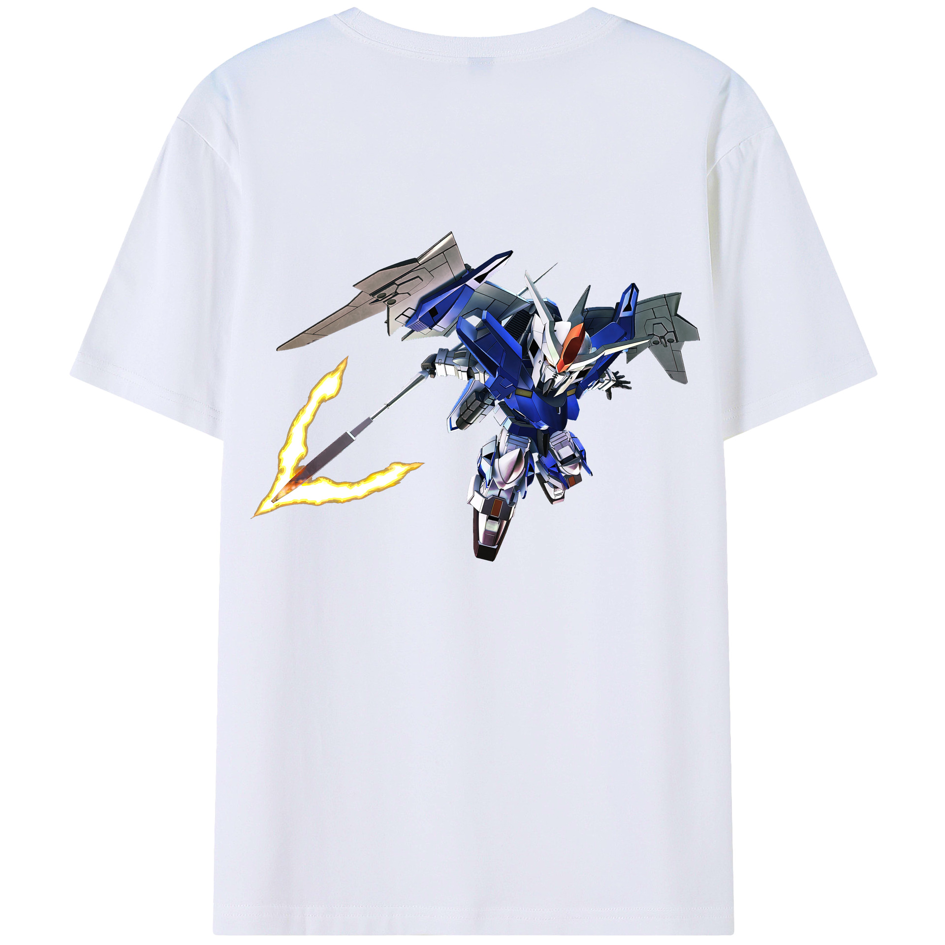 （画像用） 機動戦士ガンダム Mobile Suit Gundam 綿100％ メンズ半袖Tシャツ（バックプリント） 通気性