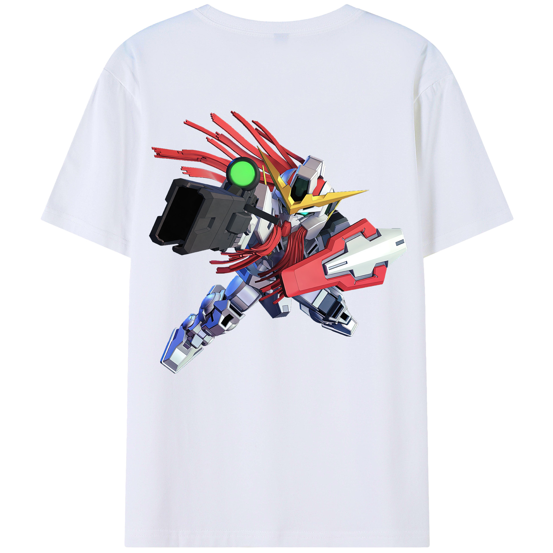 （画像用） 機動戦士ガンダム Mobile Suit Gundam 綿100％ メンズ半袖Tシャツ（バックプリント） 通気性