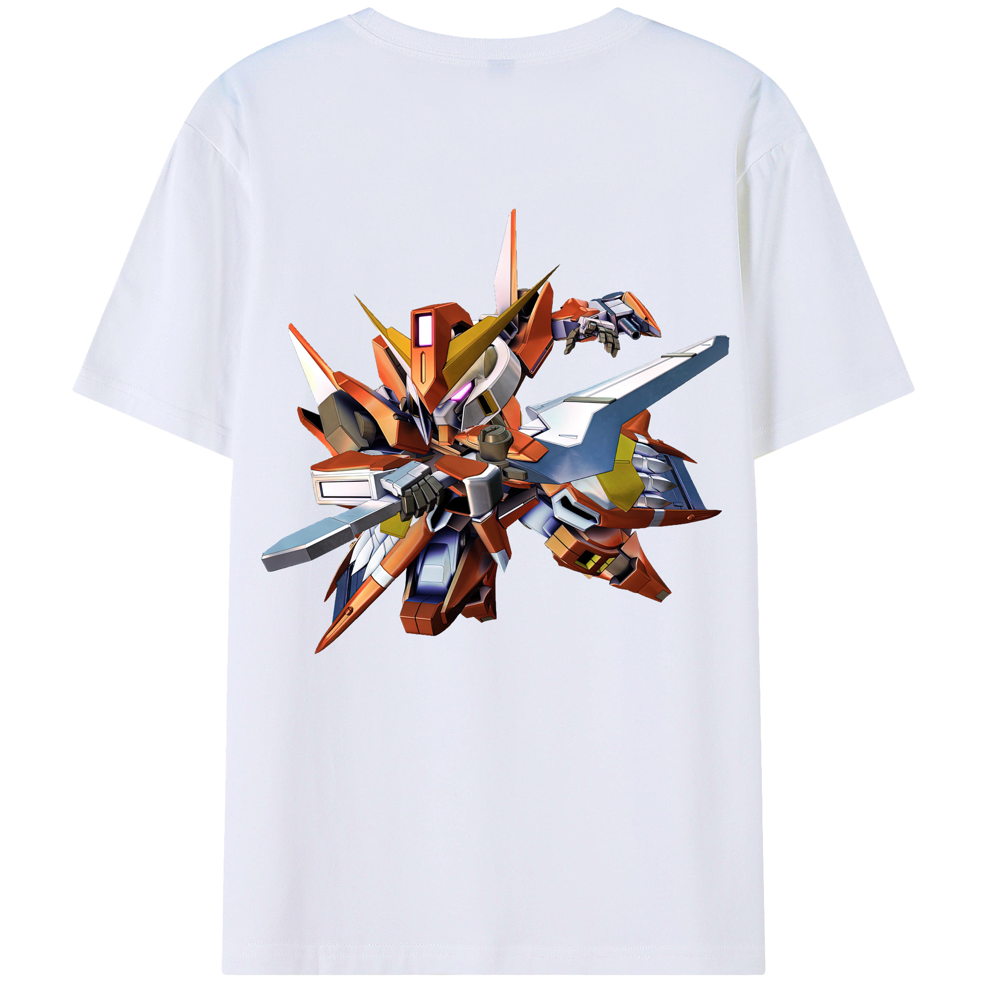 （画像用） 機動戦士ガンダム Mobile Suit Gundam 綿100％ メンズ半袖Tシャツ（バックプリント） 通気性
