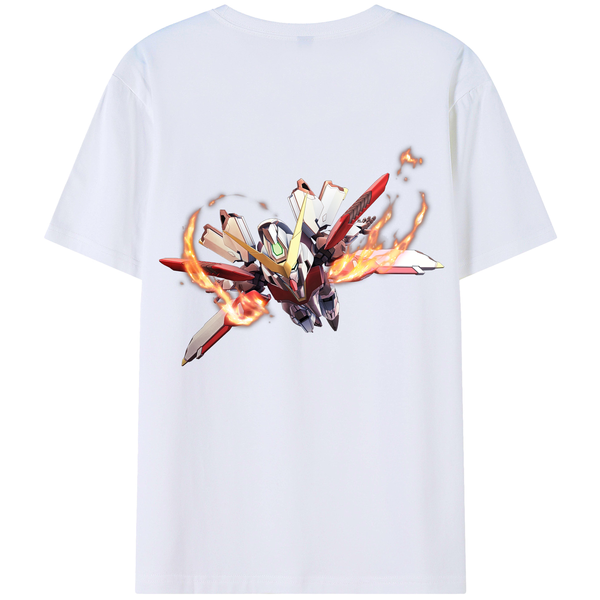 （画像用） 機動戦士ガンダム Mobile Suit Gundam 綿100％ メンズ半袖Tシャツ（バックプリント） 通気性